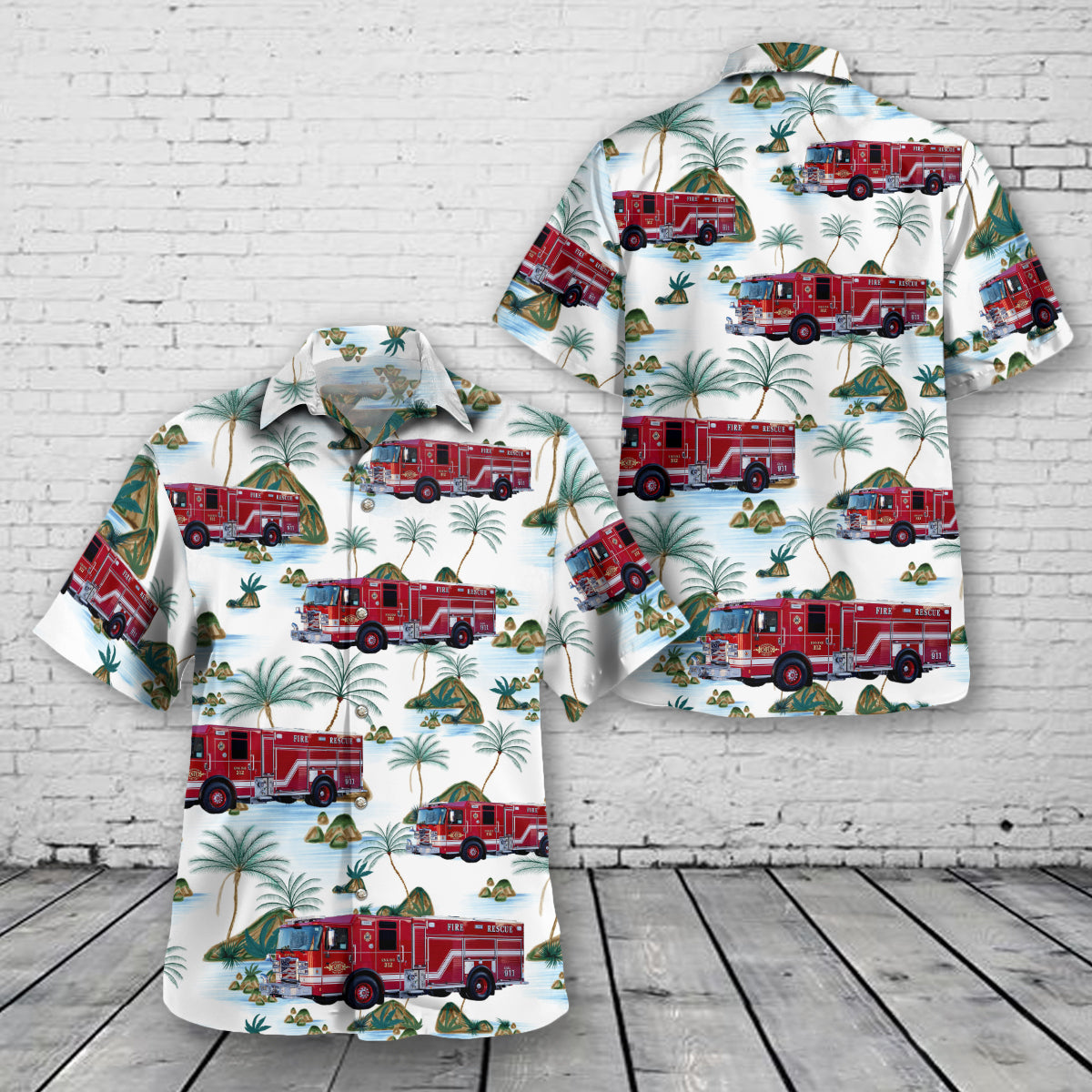 Muscatine, Iowa, Muscatine Fire Department Hawaiian Shirt