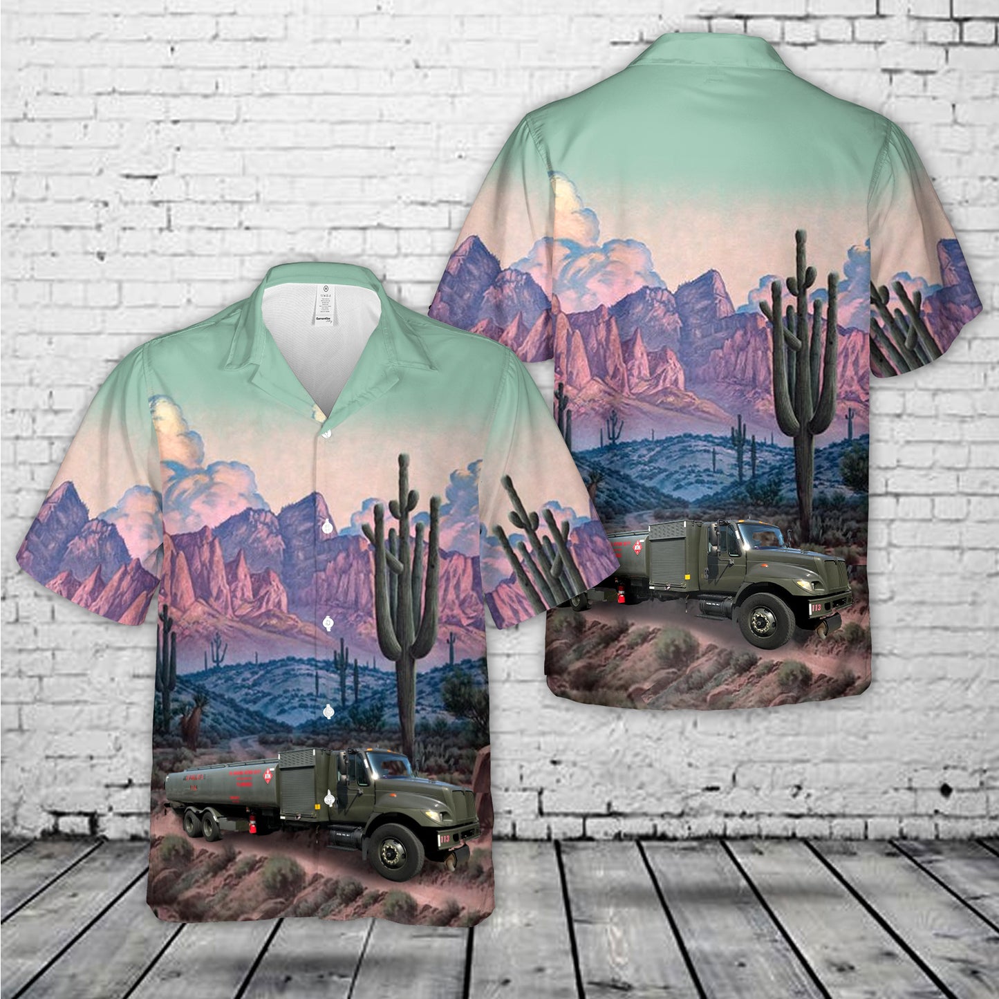 New Jersey Air National Guard 2008 International Workstar 7400 SBA 6x4 KME R-11 aircraft refueler truck Hawaiian Shirt