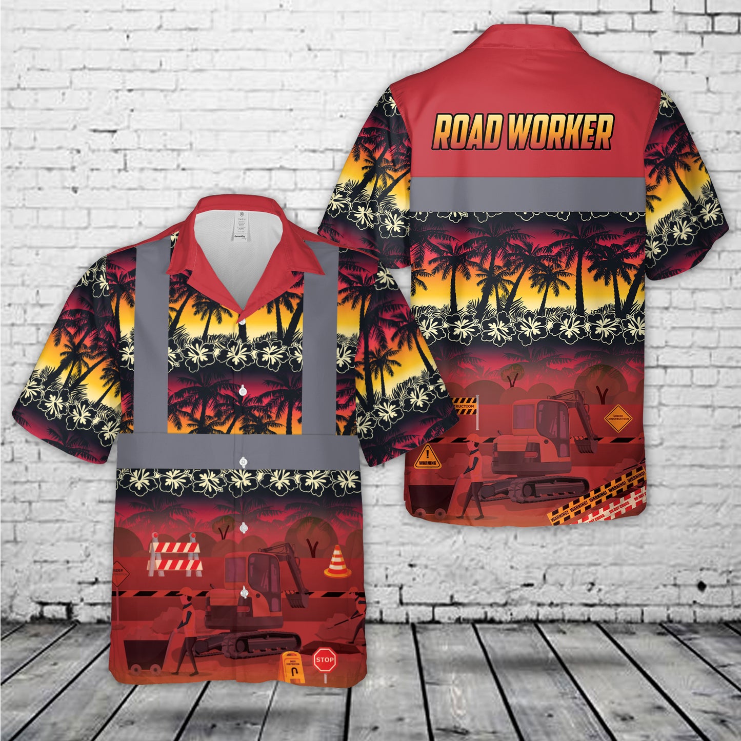 Road Worker Tropical Hawaiian Shirt