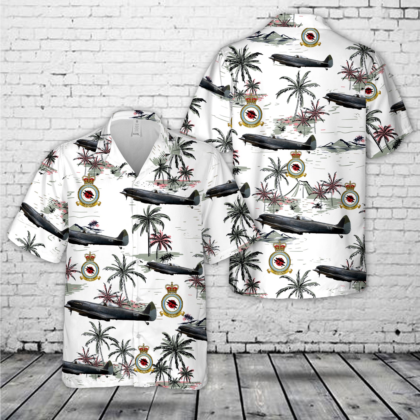 Royal Air Force "Battle of Britain Memorial Flight" Supermarine Spitfire Mk.XVI TE311 Hawaiian Shirt