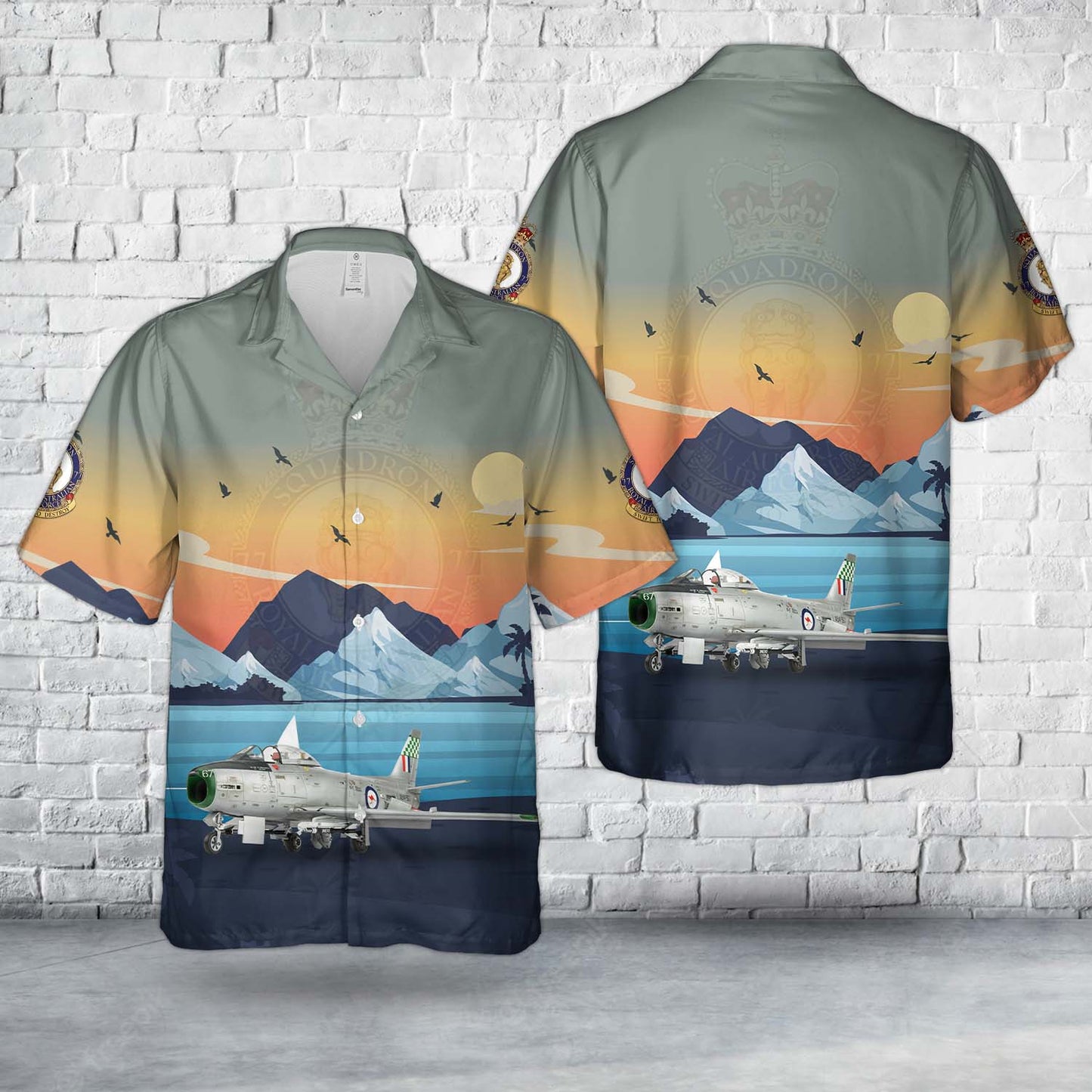 Royal Australian Air Force CAC Sabre No. 77 Squadron RAAF Hawaiian Shirt