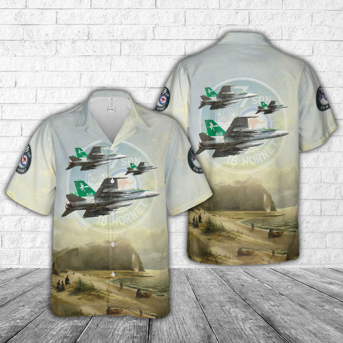 Royal Australian Air Force FA-18A Hornet A21-39 No. 77 Squadron Hawaiian Shirt