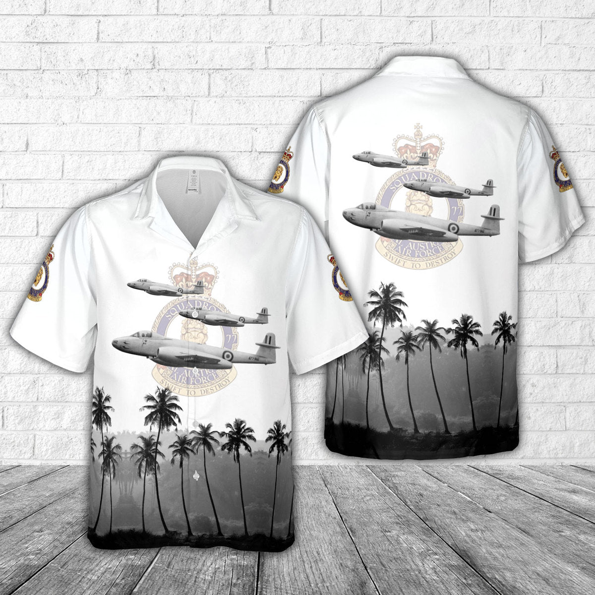 Royal Australian Air Force No. 77 Squadron RAAF Gloster Meteor Hawaiian Shirt