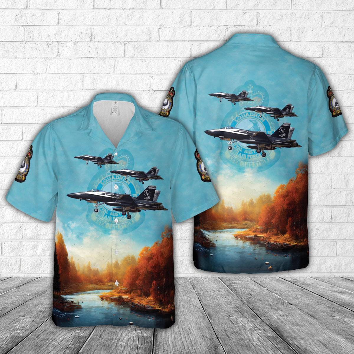 Royal Australian Air Force (RAAF) 75th Squadron McDonnell Douglas FA-18A Hornet Hawaiian Shirt