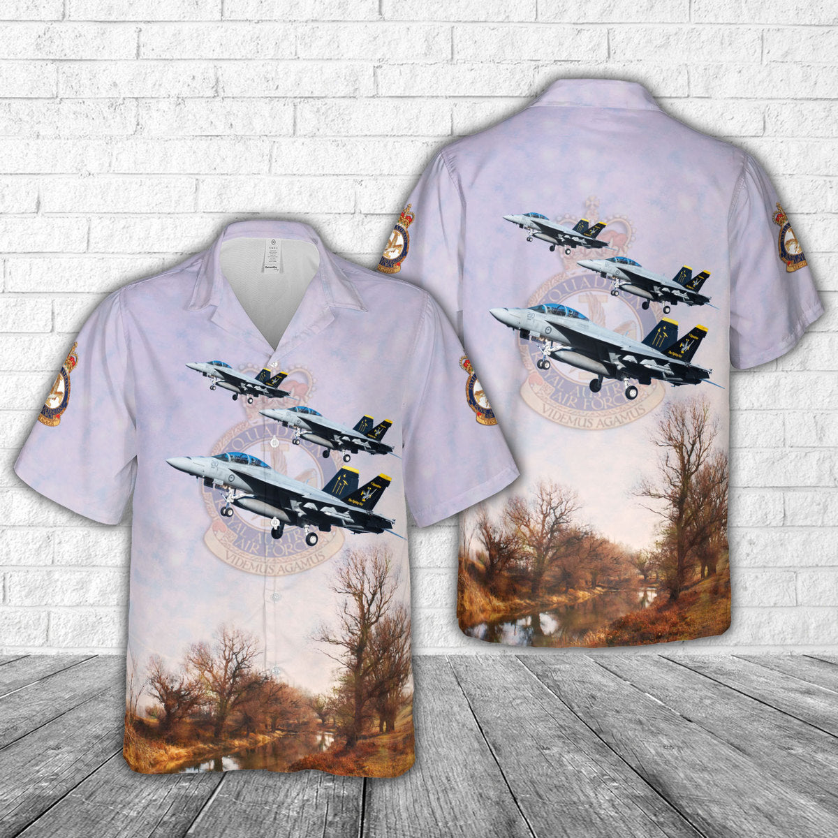 Royal Australian Air Force (RAAF) No. 1 Squadron F A-18F Super Hornet Hawaiian Shirt