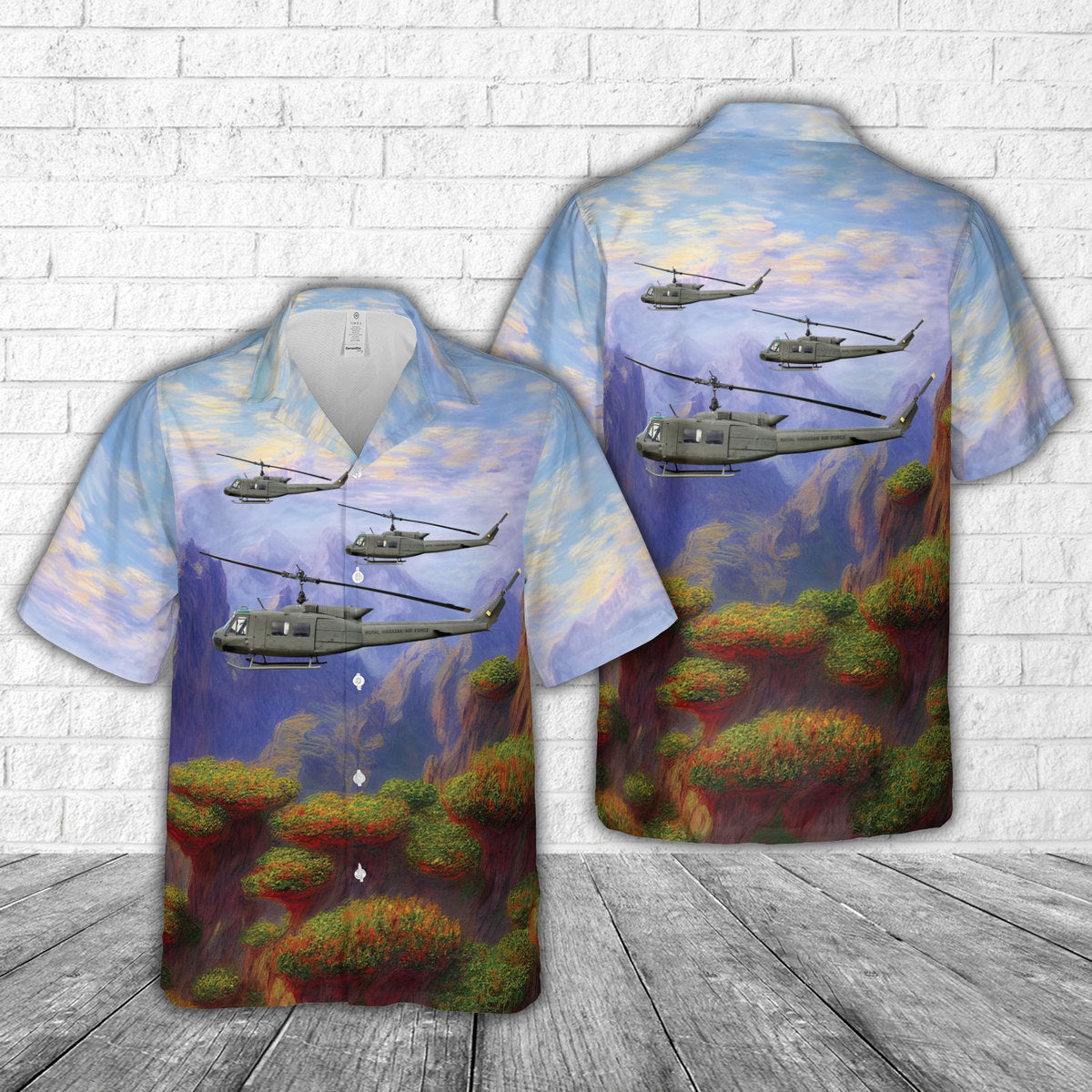 Royal Hawaiian Air Force Bell UH-1H Iroquois (205) Hawaiian Shirt