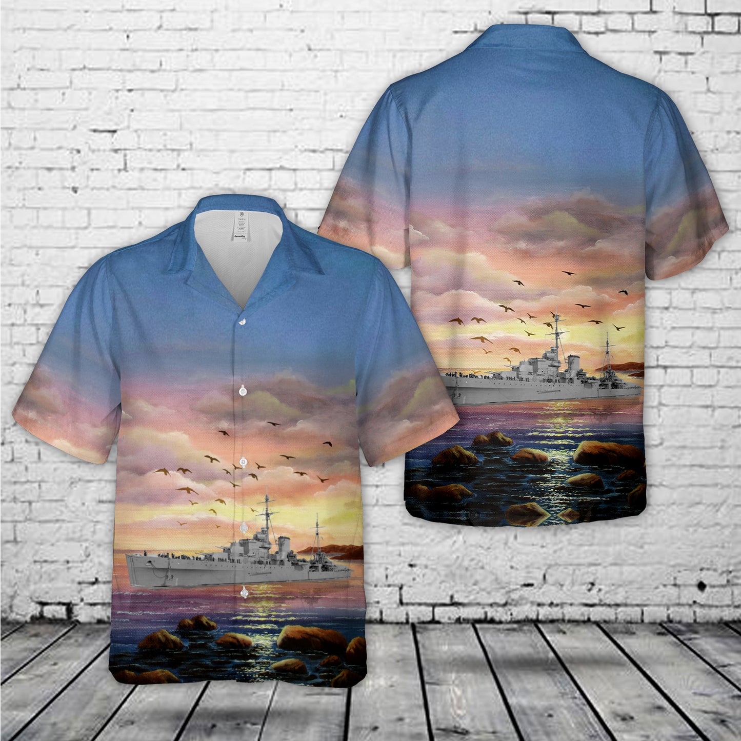 Royal Navy HMS Orion (85) Leander-class light cruiser In WWII Hawaiian Shirt