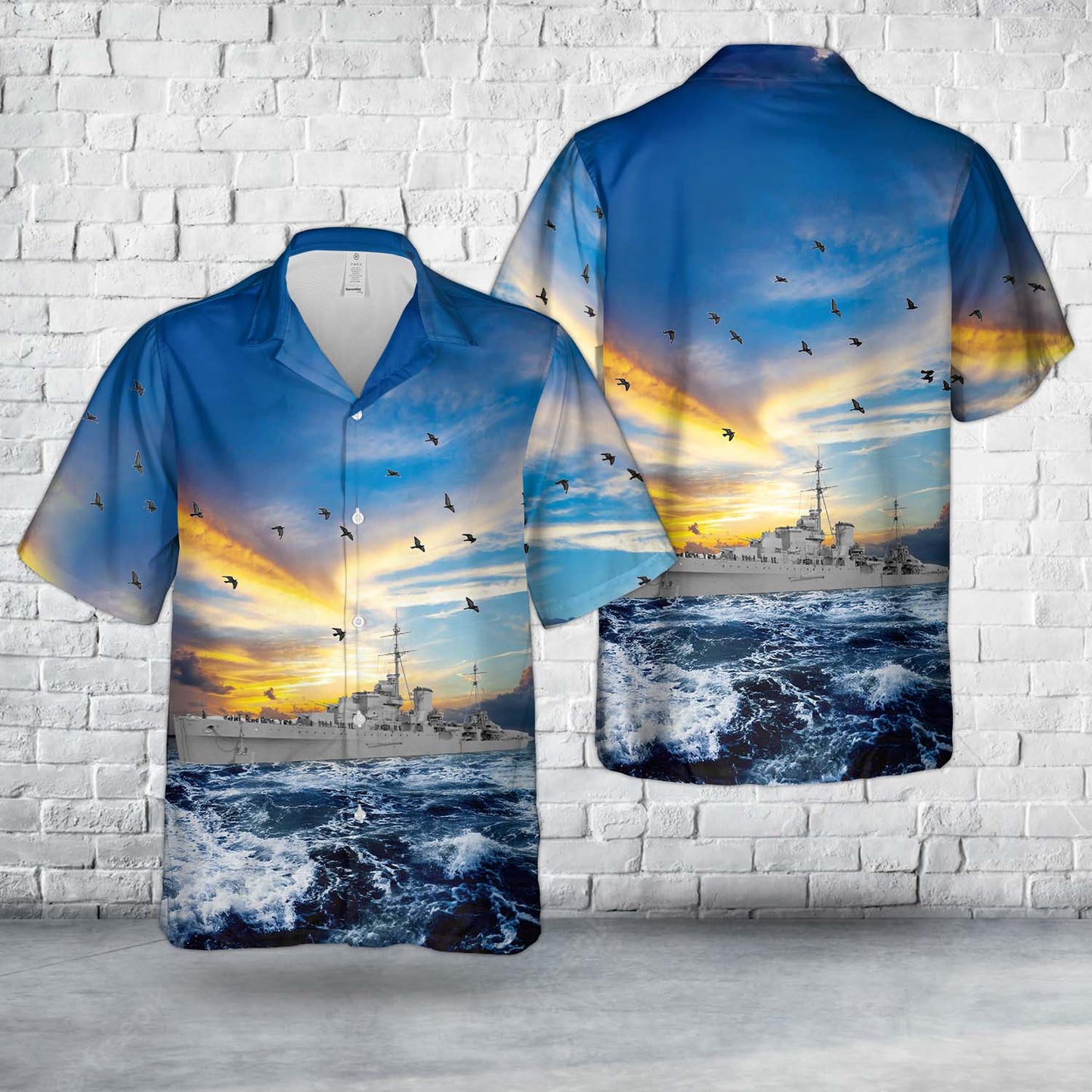 Royal Navy HMS Orion (85) Leander-class light cruiser In WWII Hawaiian Shirt