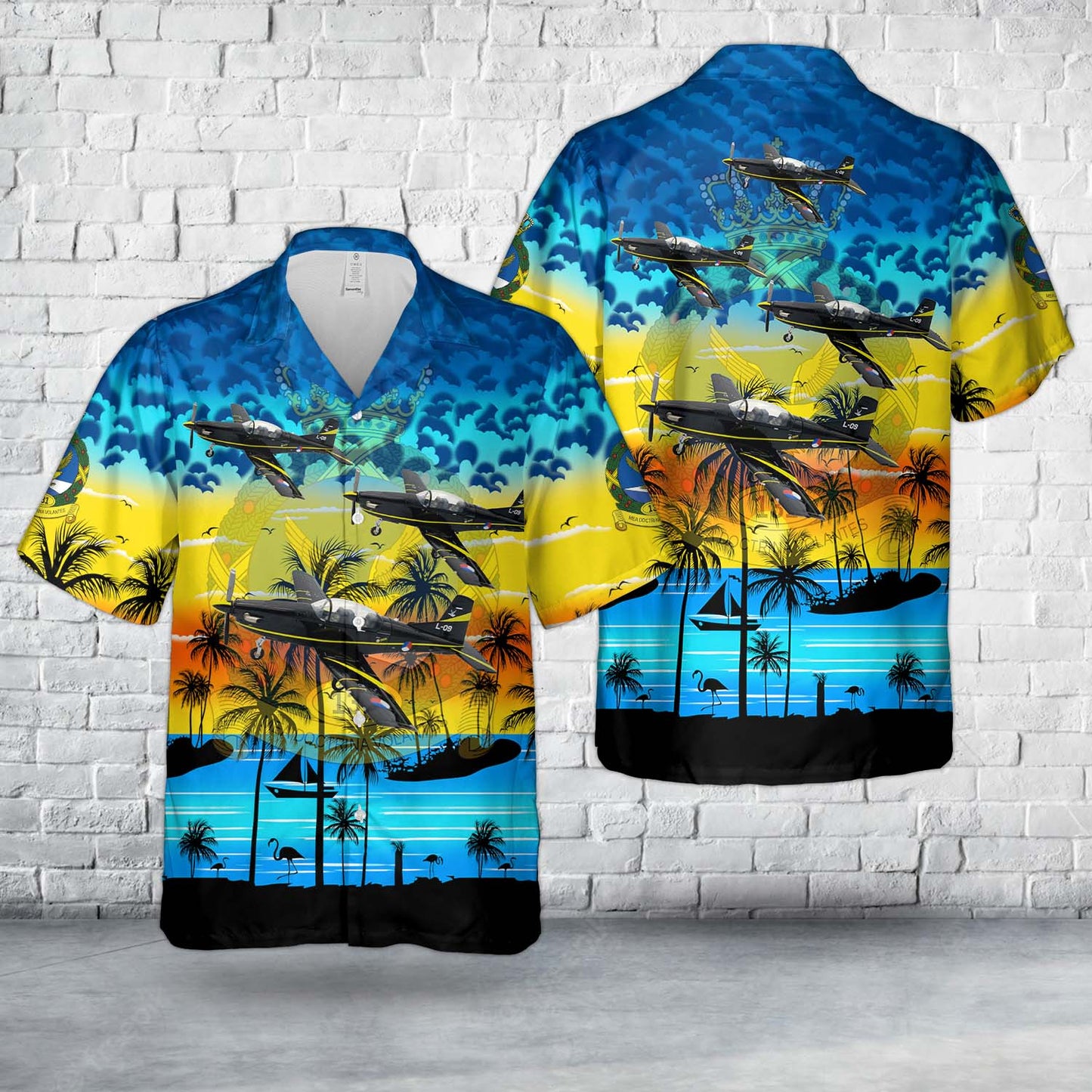 Royal Netherlands Air Force 131 Squadron PC-7 Turbo Trainer Hawaiian Shirt