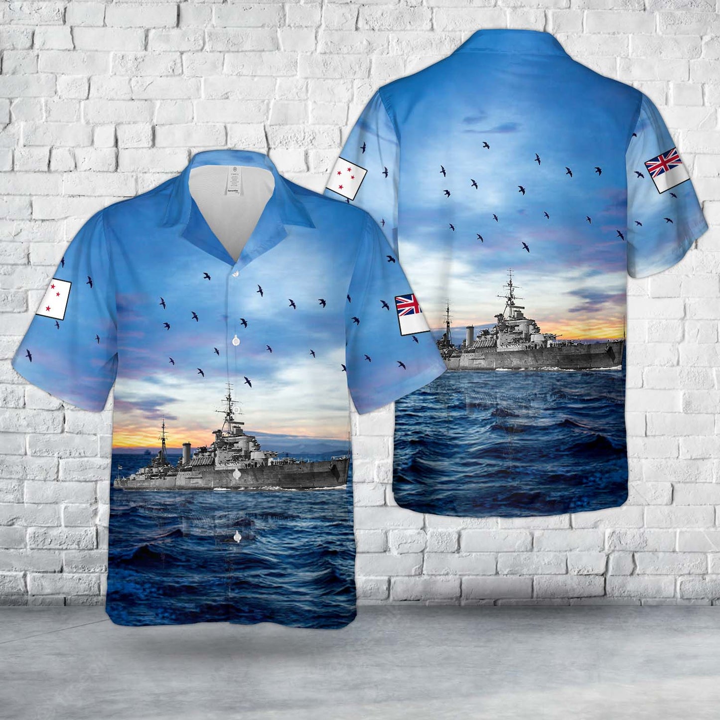 Royal New Zealand Navy HMNZS Gambia In WWII Hawaiian Shirt