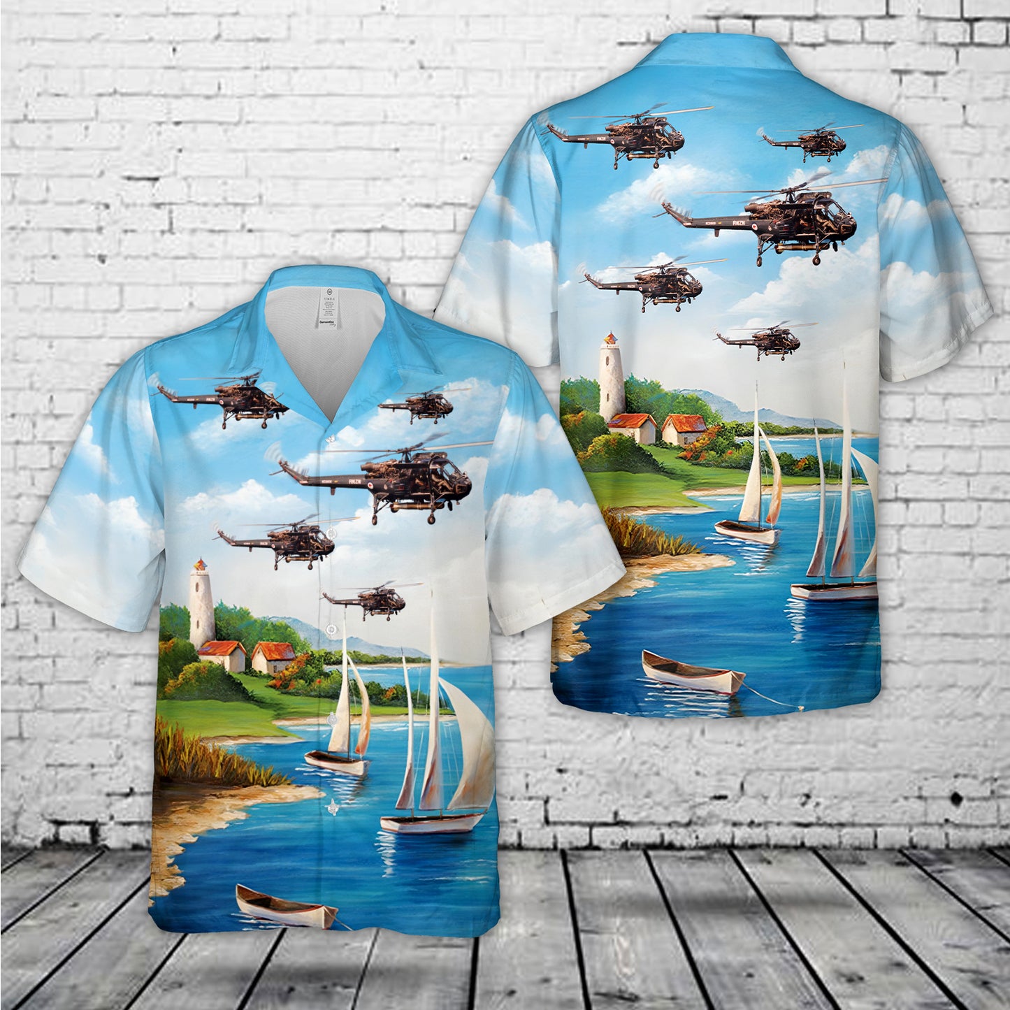 Royal New Zealand Navy Westland Wasp HAS1 (P-531-2) Hawaiian Shirt