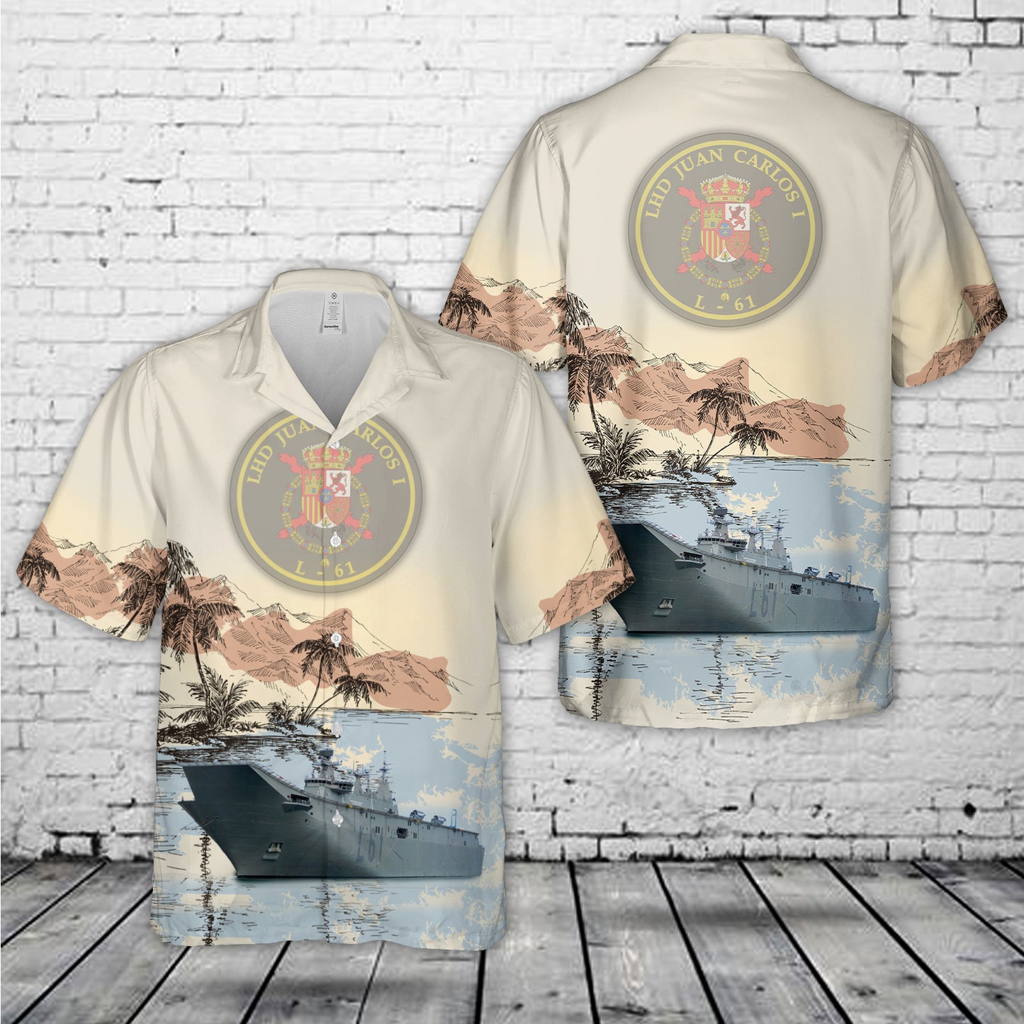 Spanish Navy Armada Espanola Amphibious Assault Ship Juan Carlos I (L-61) Hawaiian Shirt