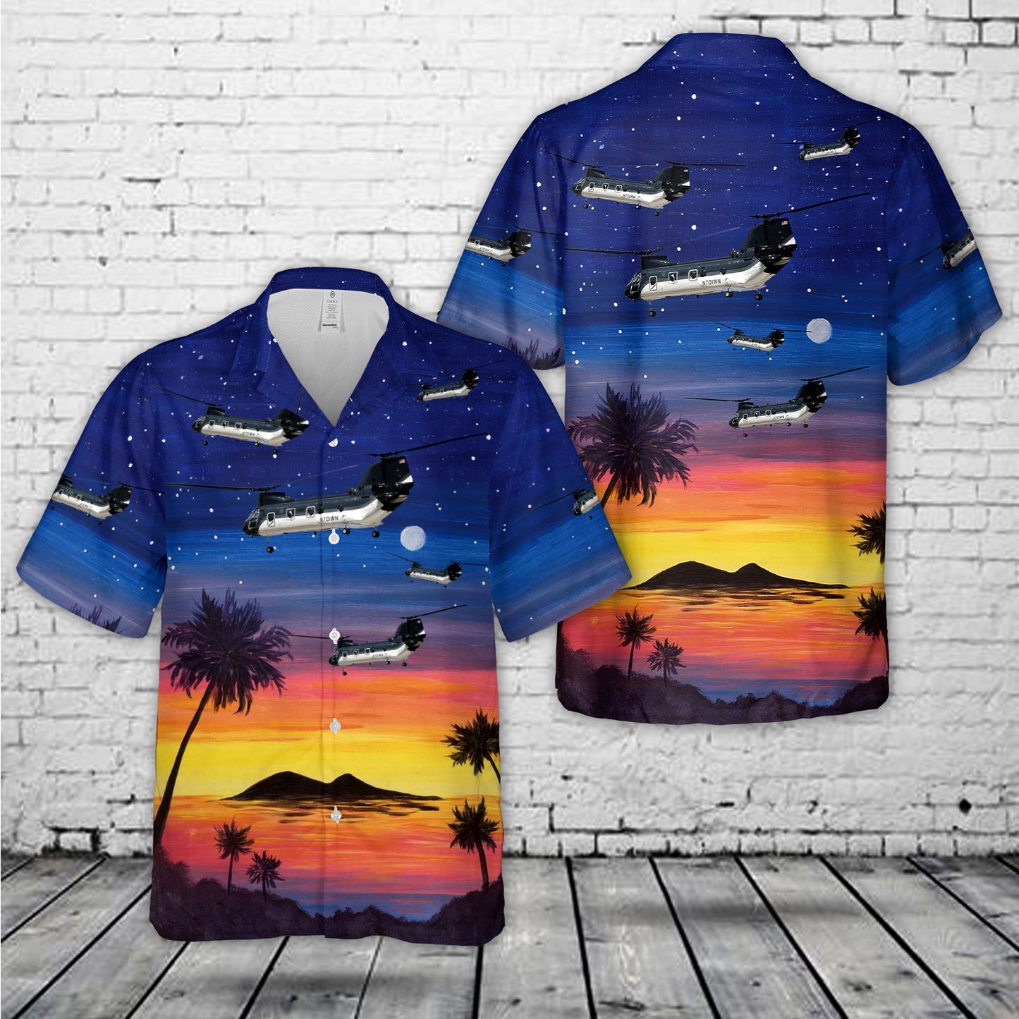 State Department Air Wing CH-46E Hawaiian Shirt