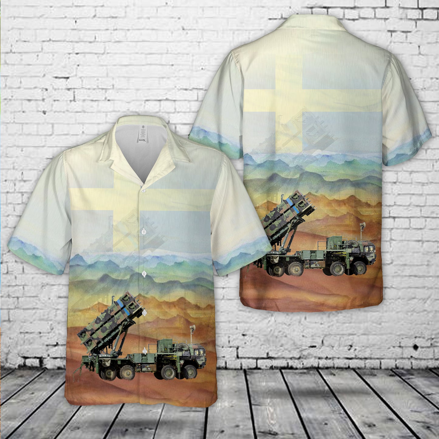 Swedish Army Lvsystem 103 Patriot Hawaiian Shirt