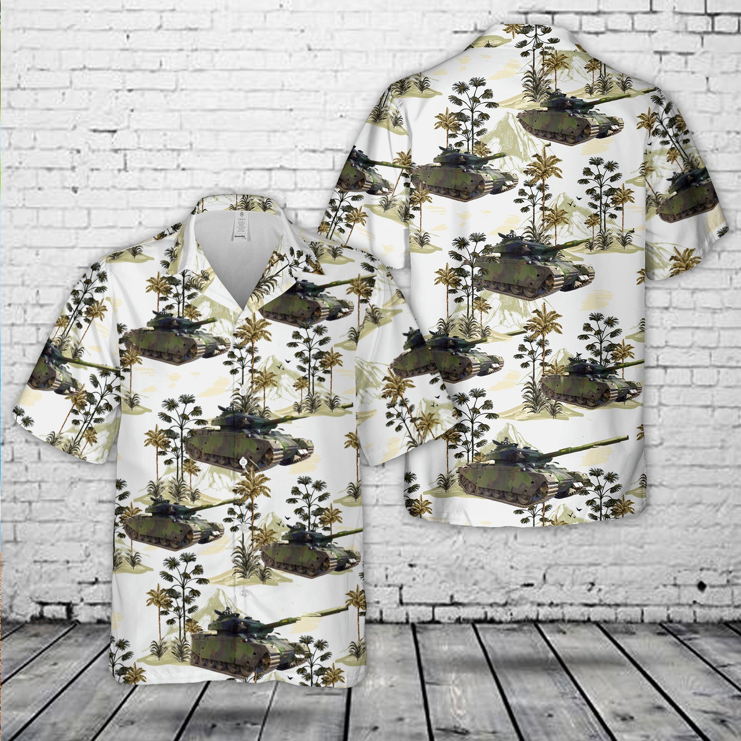 Swedish Army Strv 104 Centurion Main Battle Tank Hawaiian Shirt