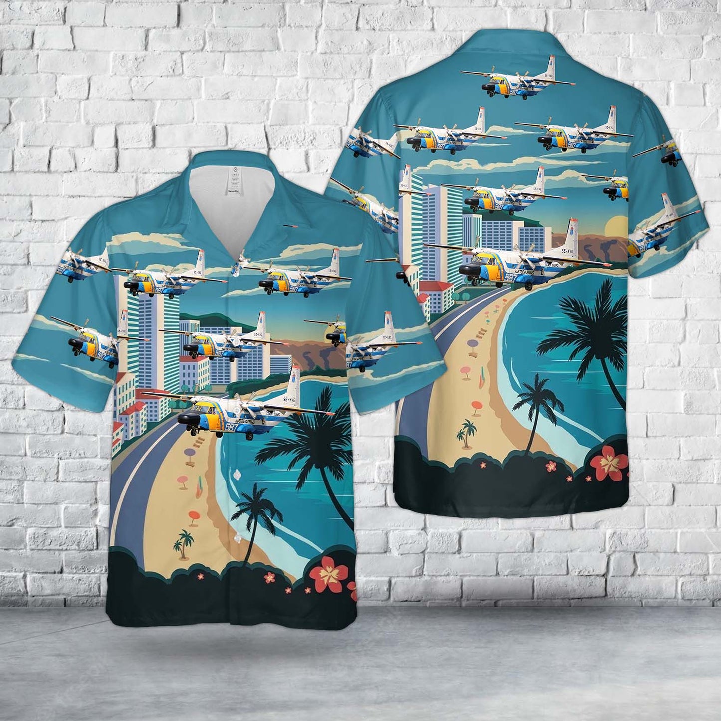 Swedish Coast Guard CASA C-212-CE Aviocar Hawaiian Shirt