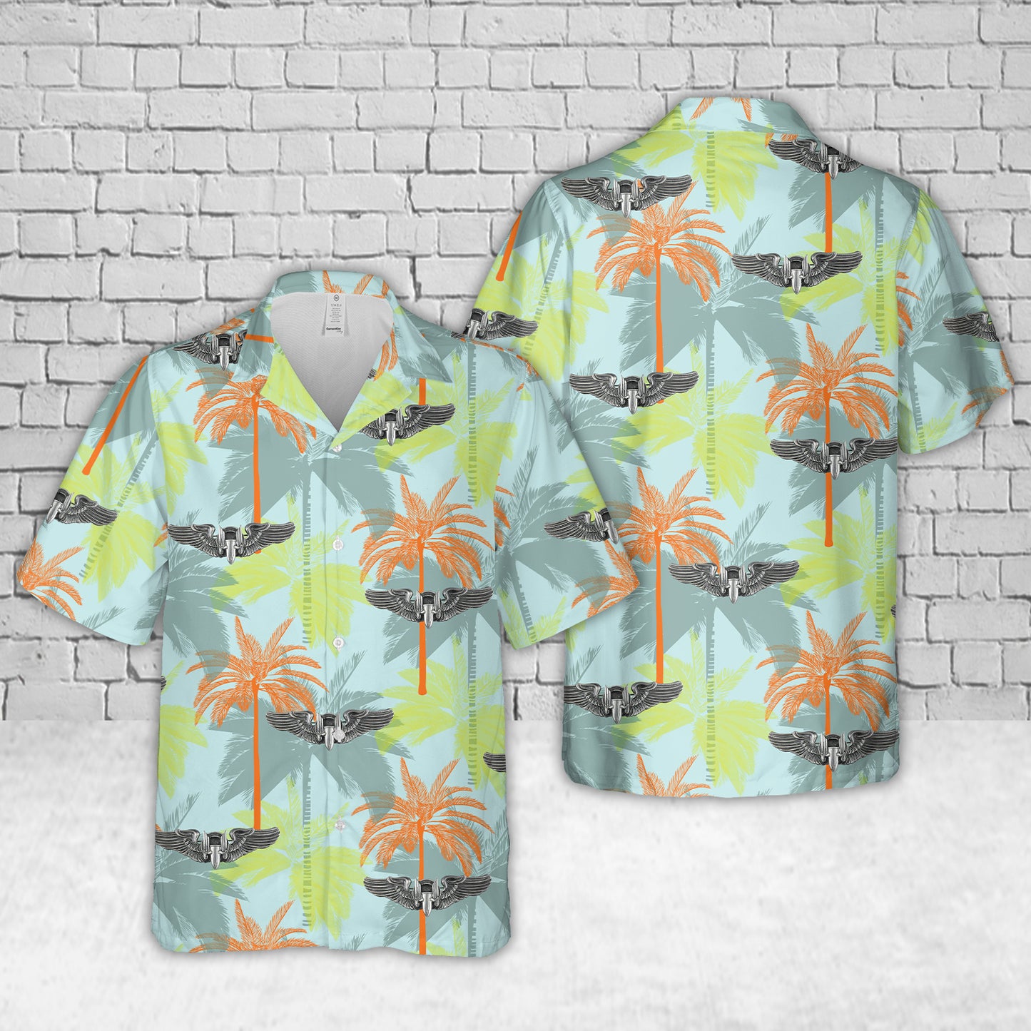 U.S. Army Air Force's Aerial Gunner Badge In WWII Hawaiian Shirt