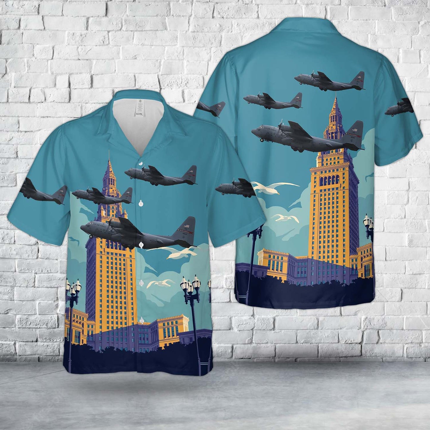 USAF Ohio Air National Guard 164th Airlift Squadron, 179th Airlift Wing C-130H Hawaiian Shirt Hawaiian Shirt