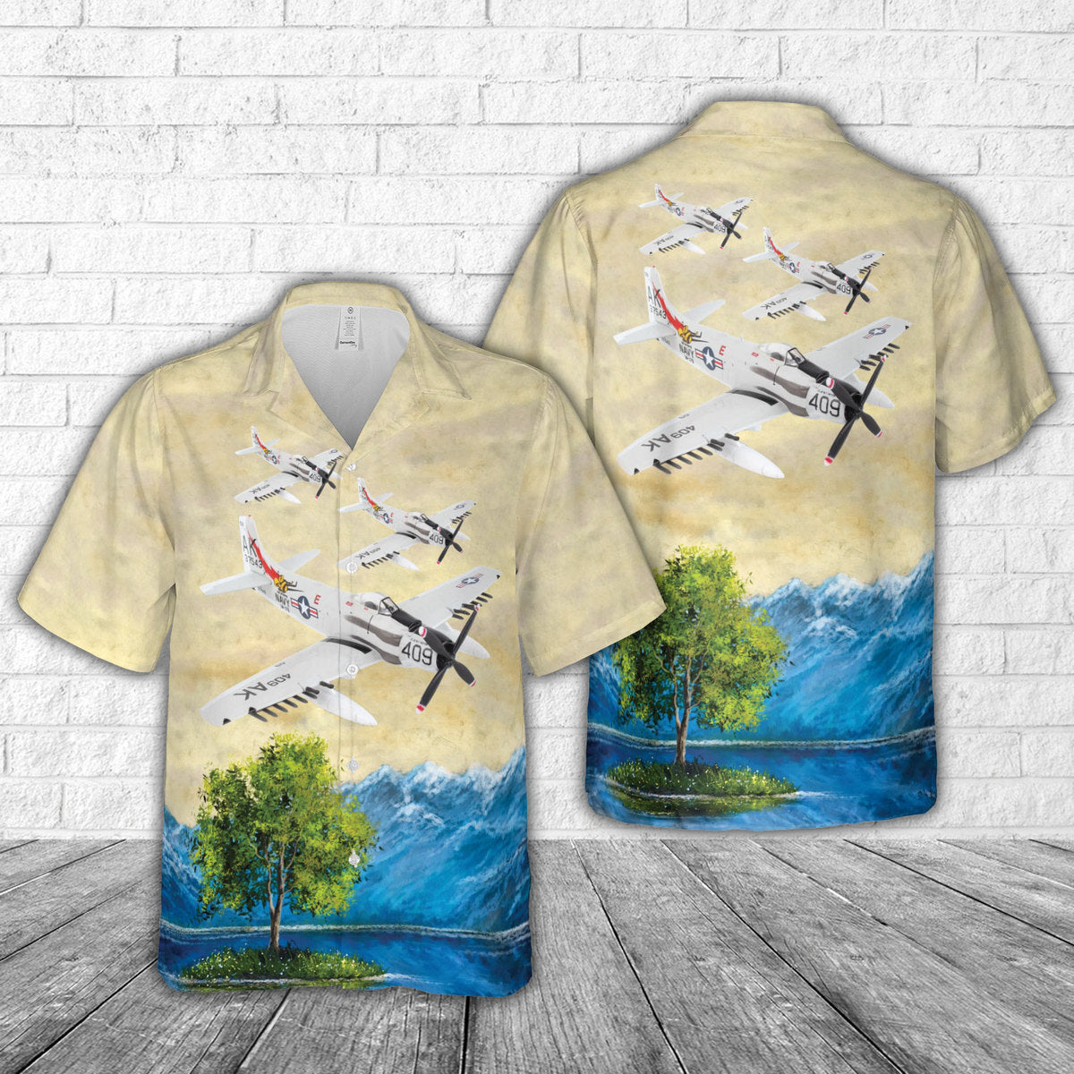 US Navy Douglas A-1 Skyraider "Papoose Flight" Of VA-176 Hawaiian Shirt