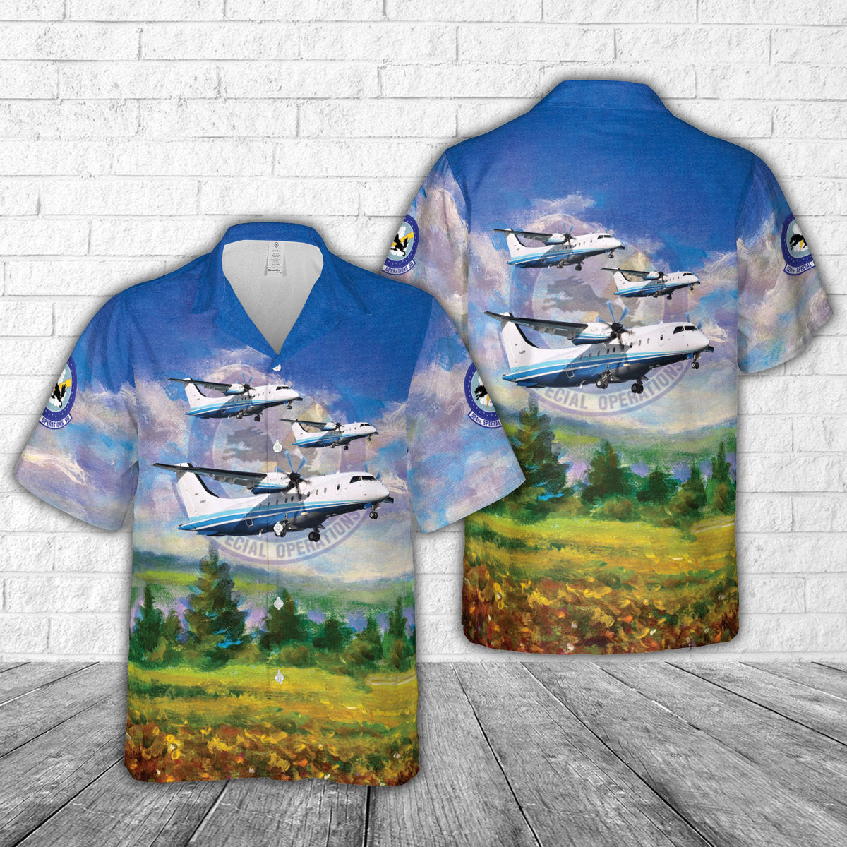 US Air Force 524th Special Operations Squadron C-146A Hawaiian Shirt