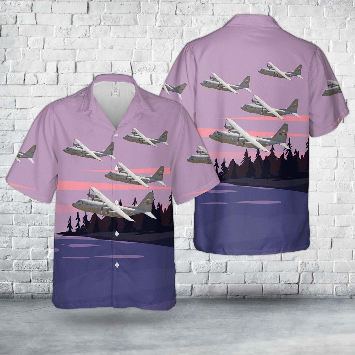 US Air Force 96th Airlift Squadron Minnesota Flying Vikings Lockheed C-130 Hercules Hawaiian Shirt