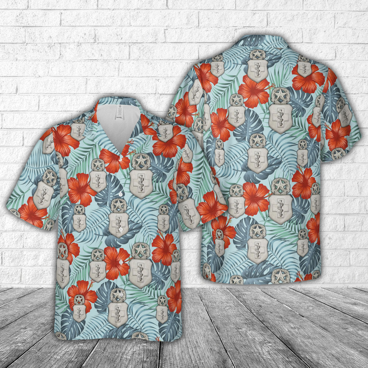 US Air Force Basic Medical Technician Badge Master Hawaiian Shirt
