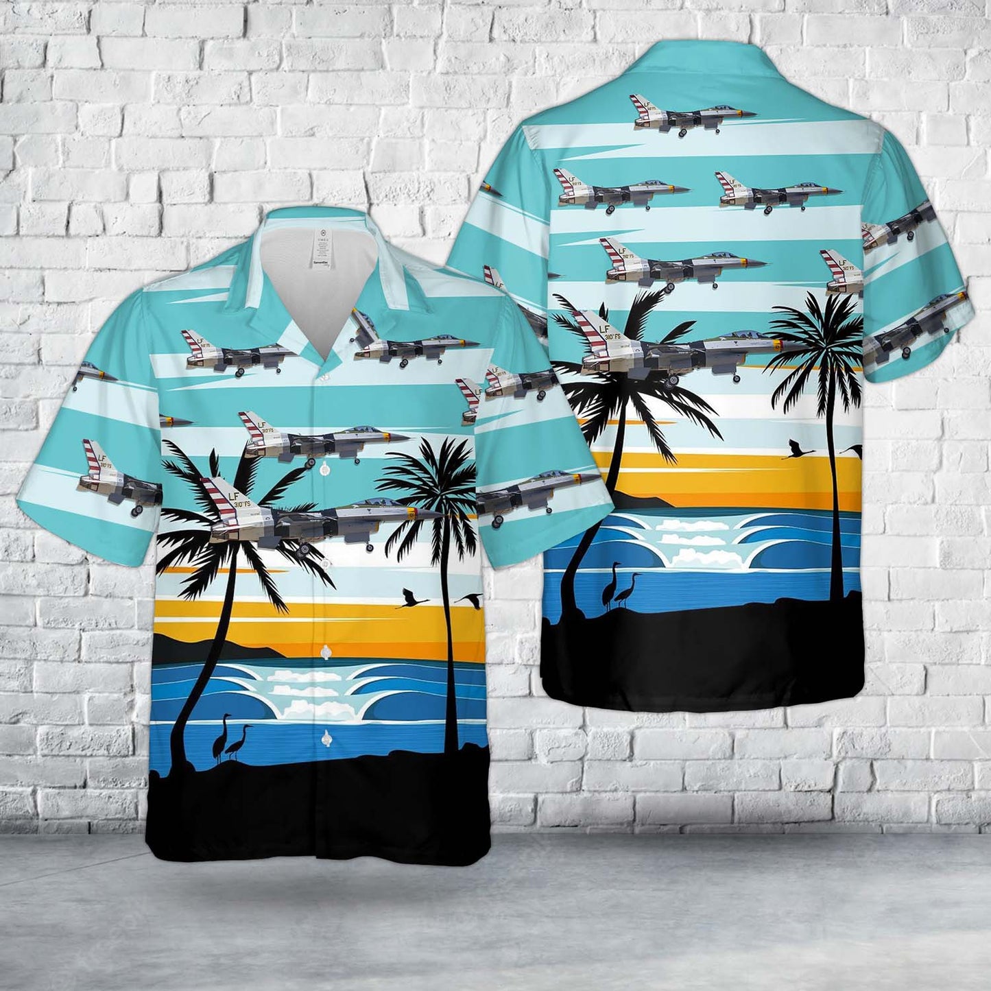 US Air Force F-16 Fighting Falcon 310th Fighter Squadron Hawaiian Shirt