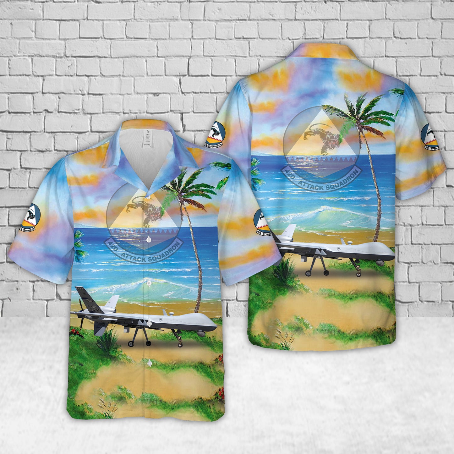 US Air Force MQ-9 Reaper 42nd Attack Squadron Hawaiian Shirt