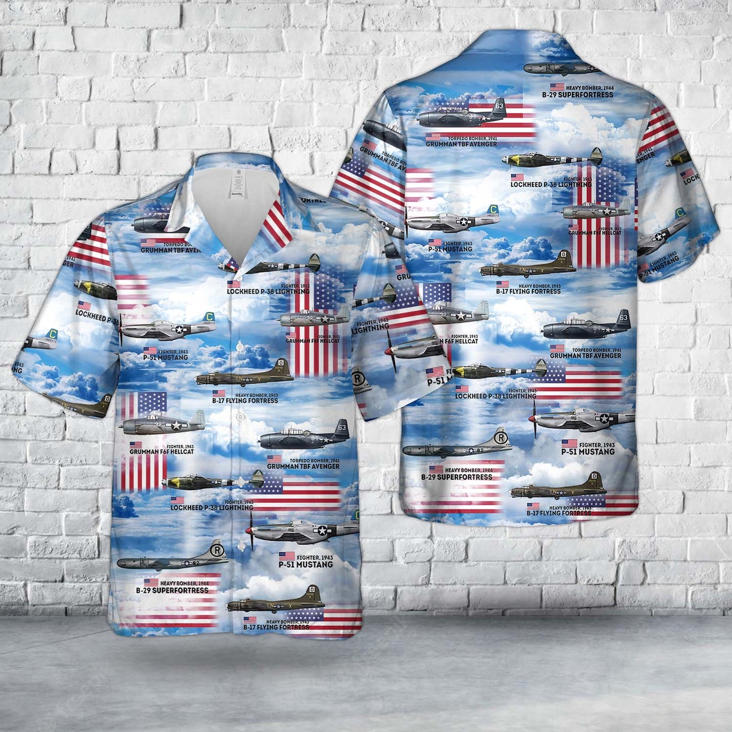 US Aircraft In WW2 Hawaiian Shirt