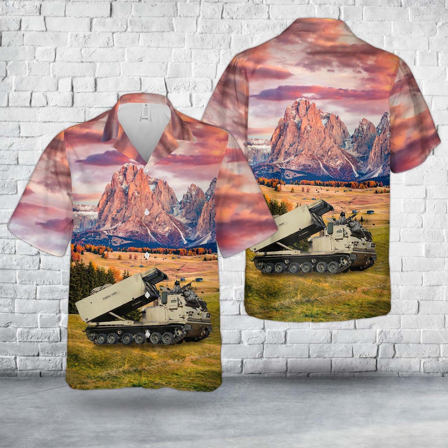 US Army 3rd Battalion, 13th Field Artillery Regiment Of 75th Field Artillery Brigade M270A1 Multiple Launch Rocket System Hawaiian Shirt