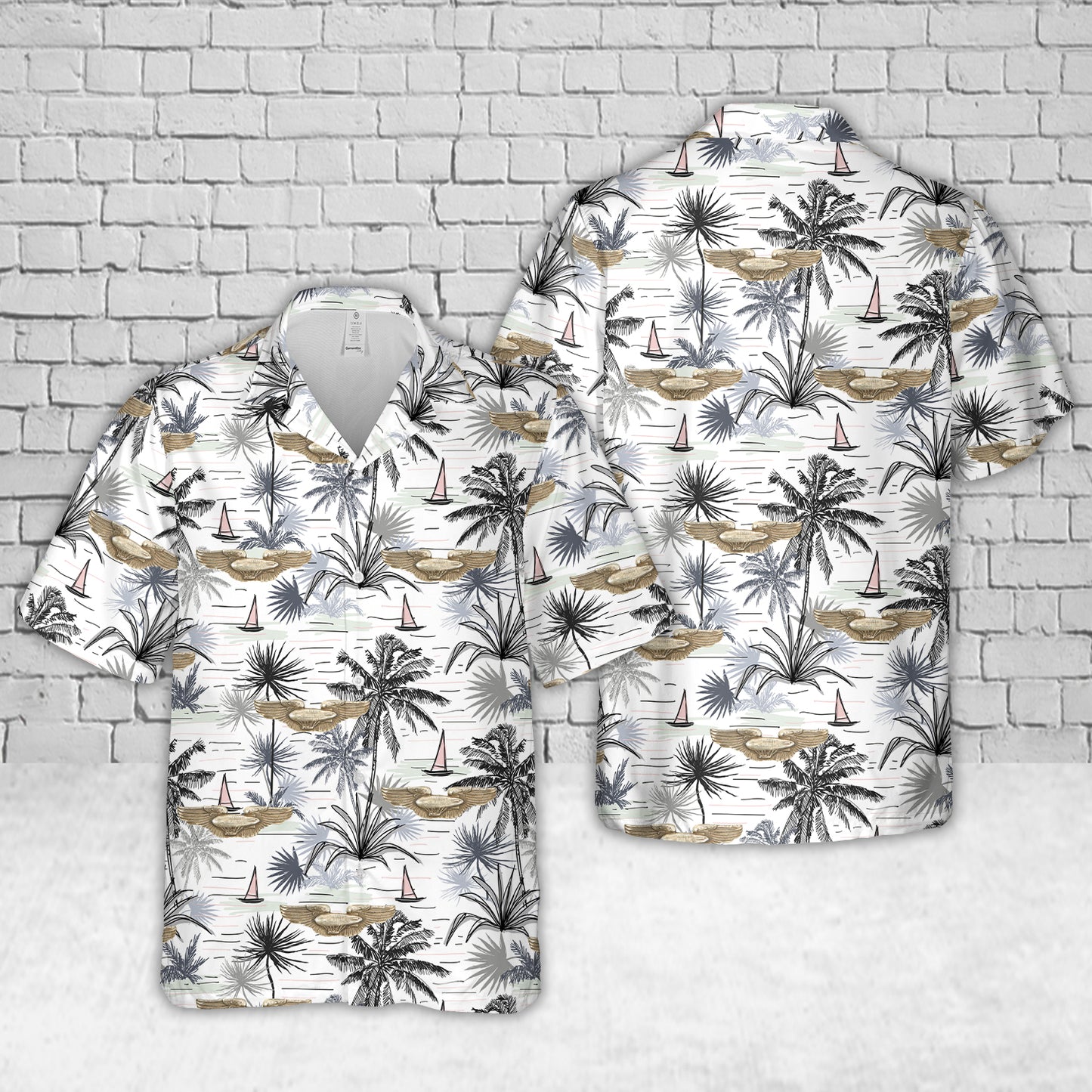 US Army Air Force Airship Pilots Wings In WWII Hawaiian Shirt