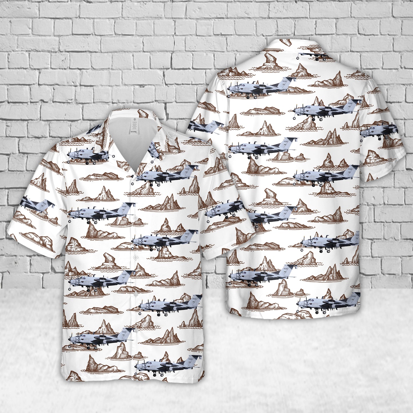 US Army Aviation Branch Beechcraft RC-12X Guardrail Hawaiian Shirt