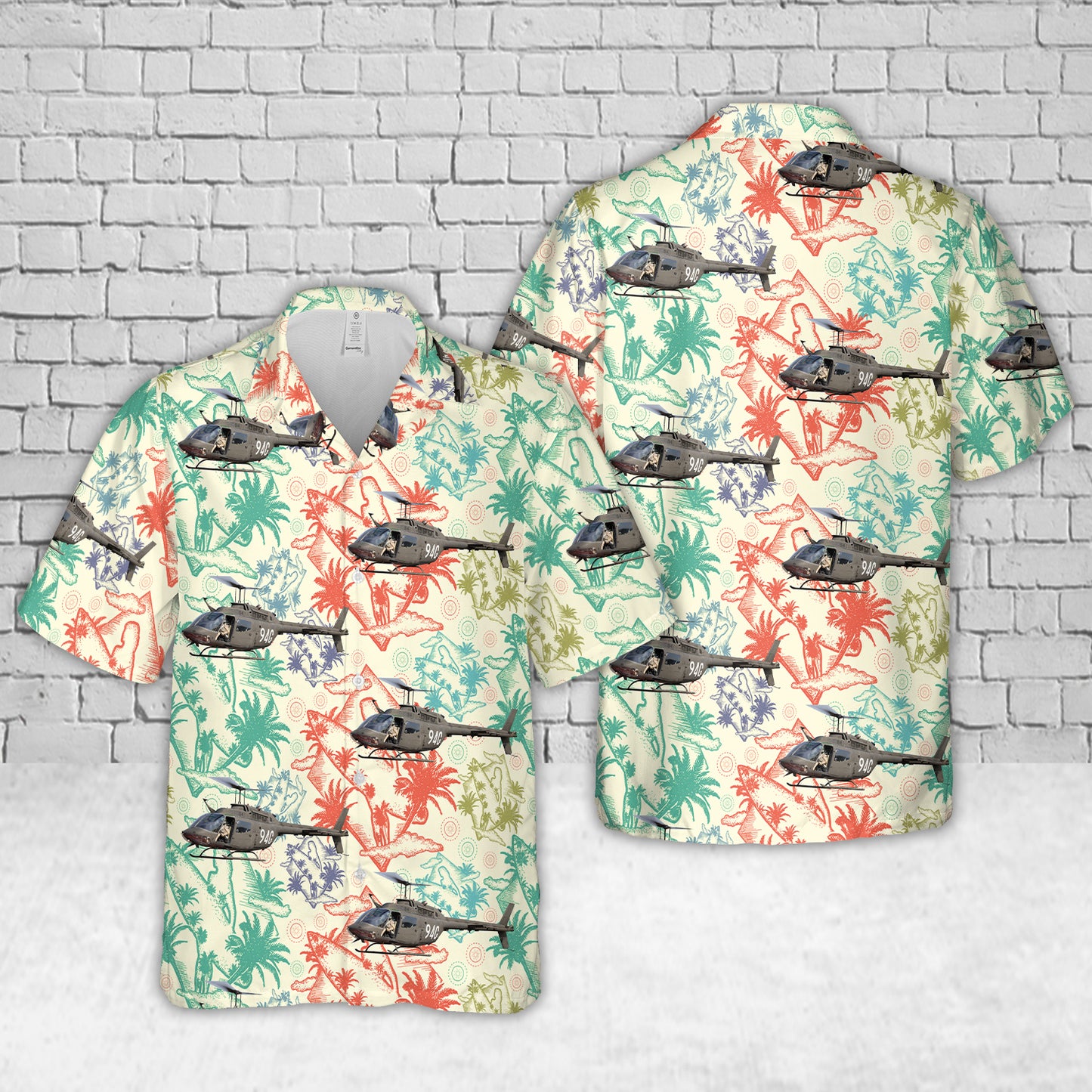 US Army Bell OH-58A Kiowa (206A-1) Hawaiian Shirt