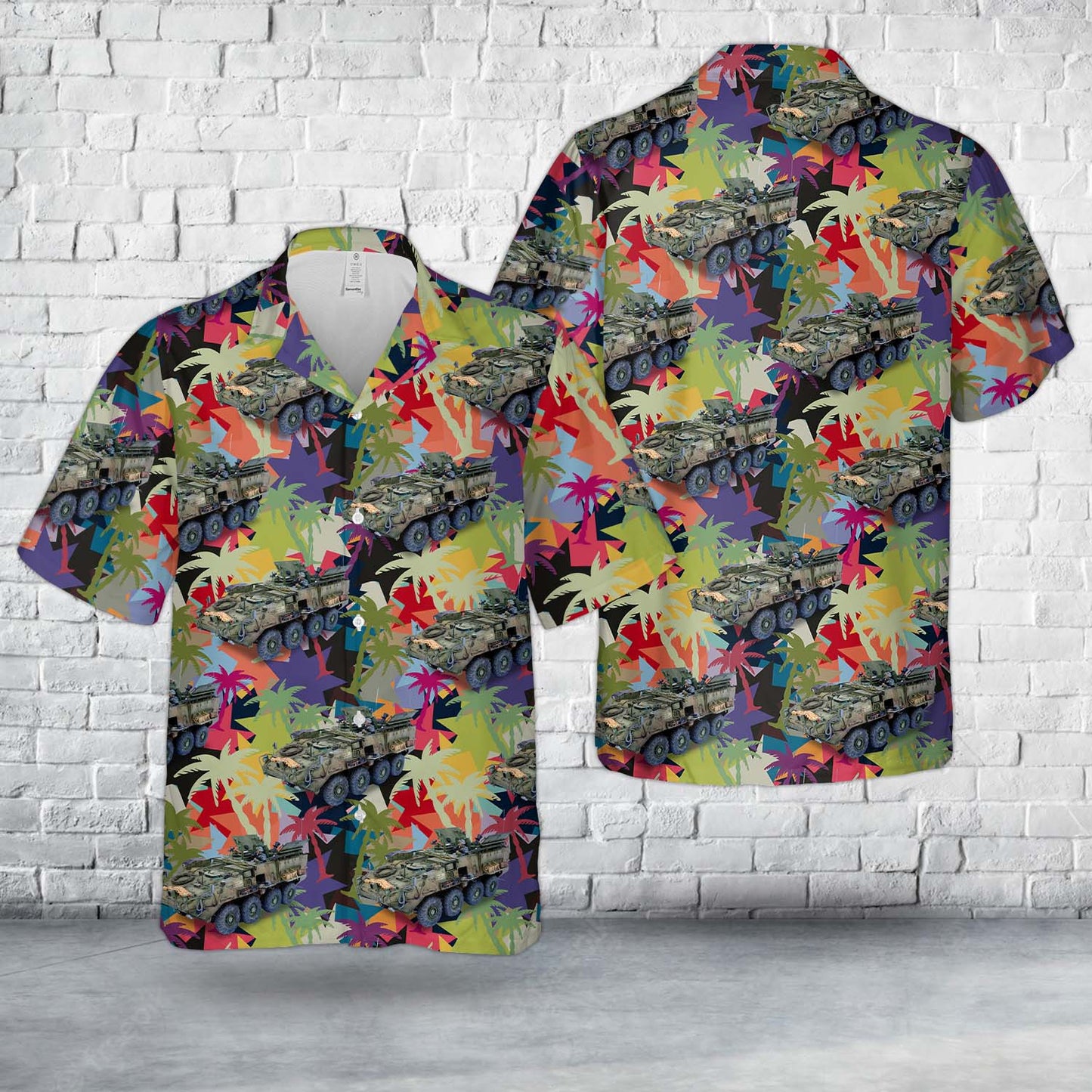 US Army M1129 Stryker Mortar Carrier Hawaiian Shirt