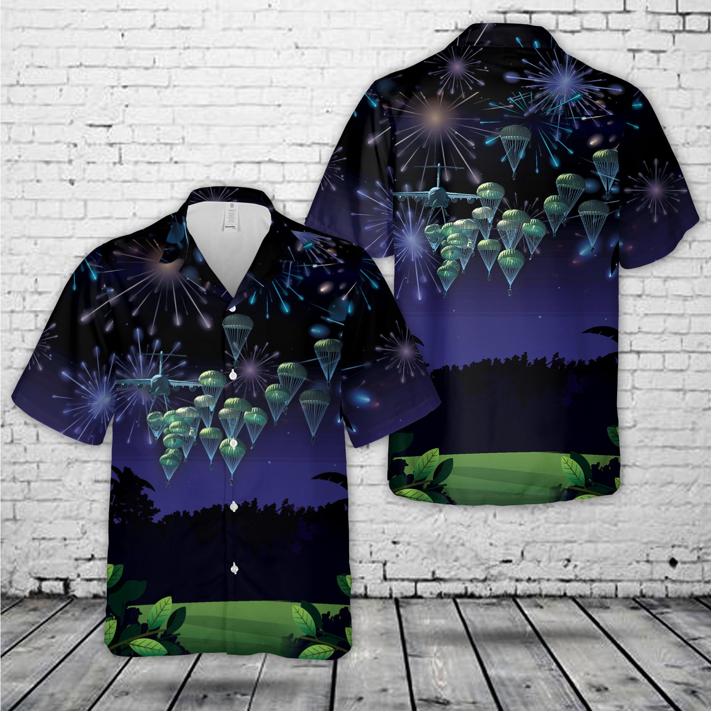 US Army Paratroopers With The 82nd Airborne Division Parachute, 4th Of July Hawaiian Shirt