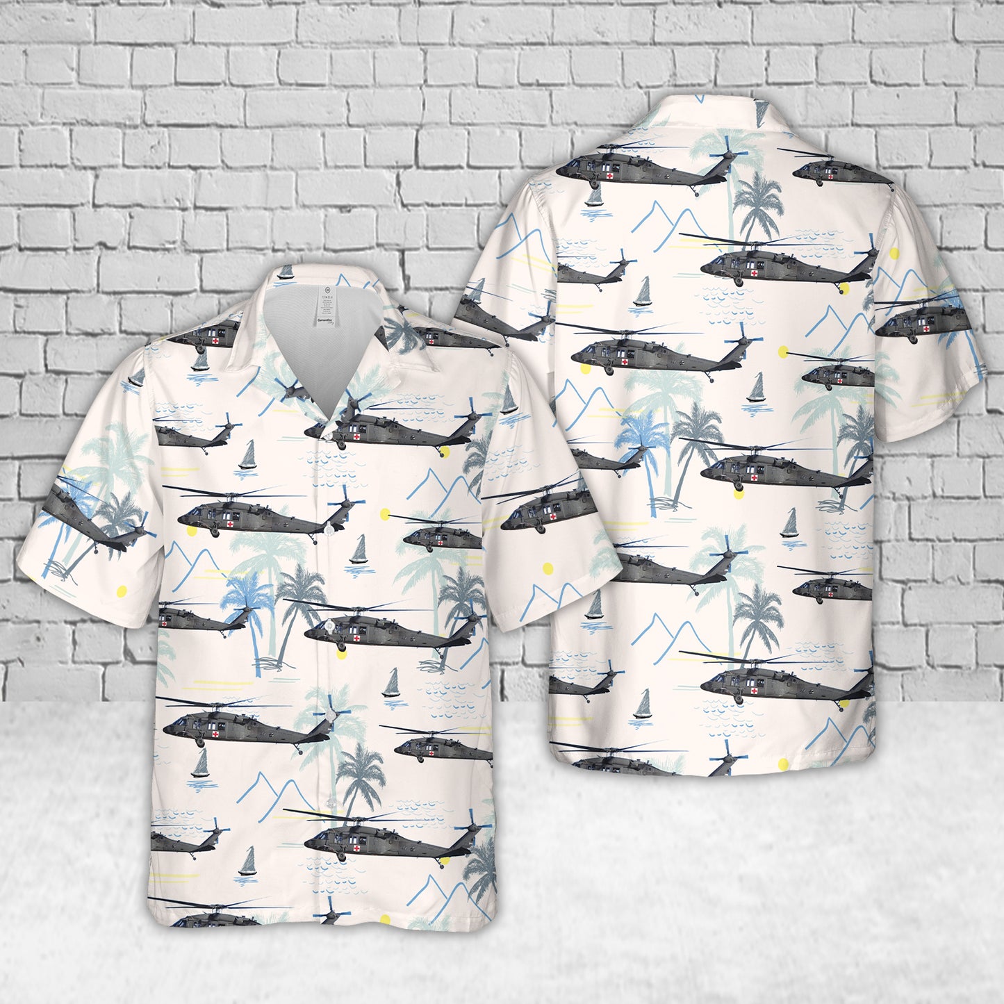 US Army Sikorsky HH-60M MEDEVAC Black Hawk Helicopter Hawaiian Shirt
