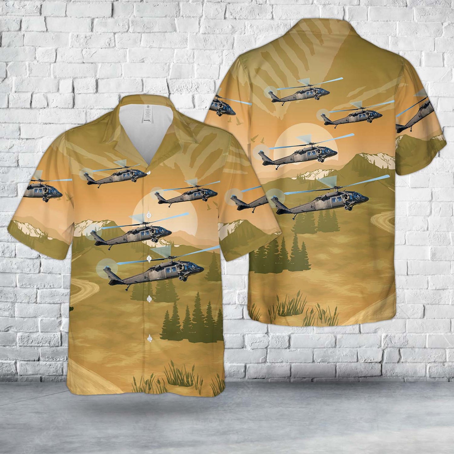 US Army Sikorsky UH-60A Black Hawk (S-70A) Hawaiian Shirt