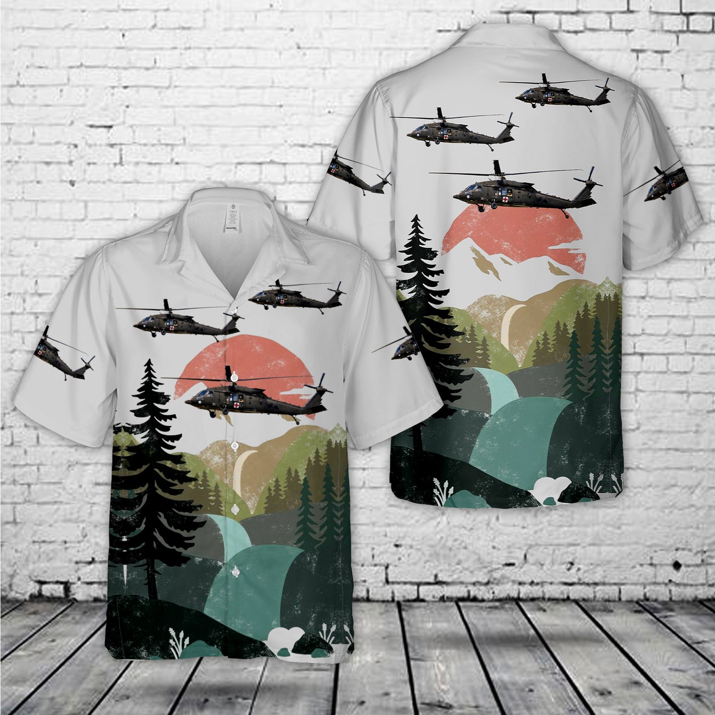 US Army Sikorsky UH-60M Blackhawk medevac helicopter Hawaiian Shirt