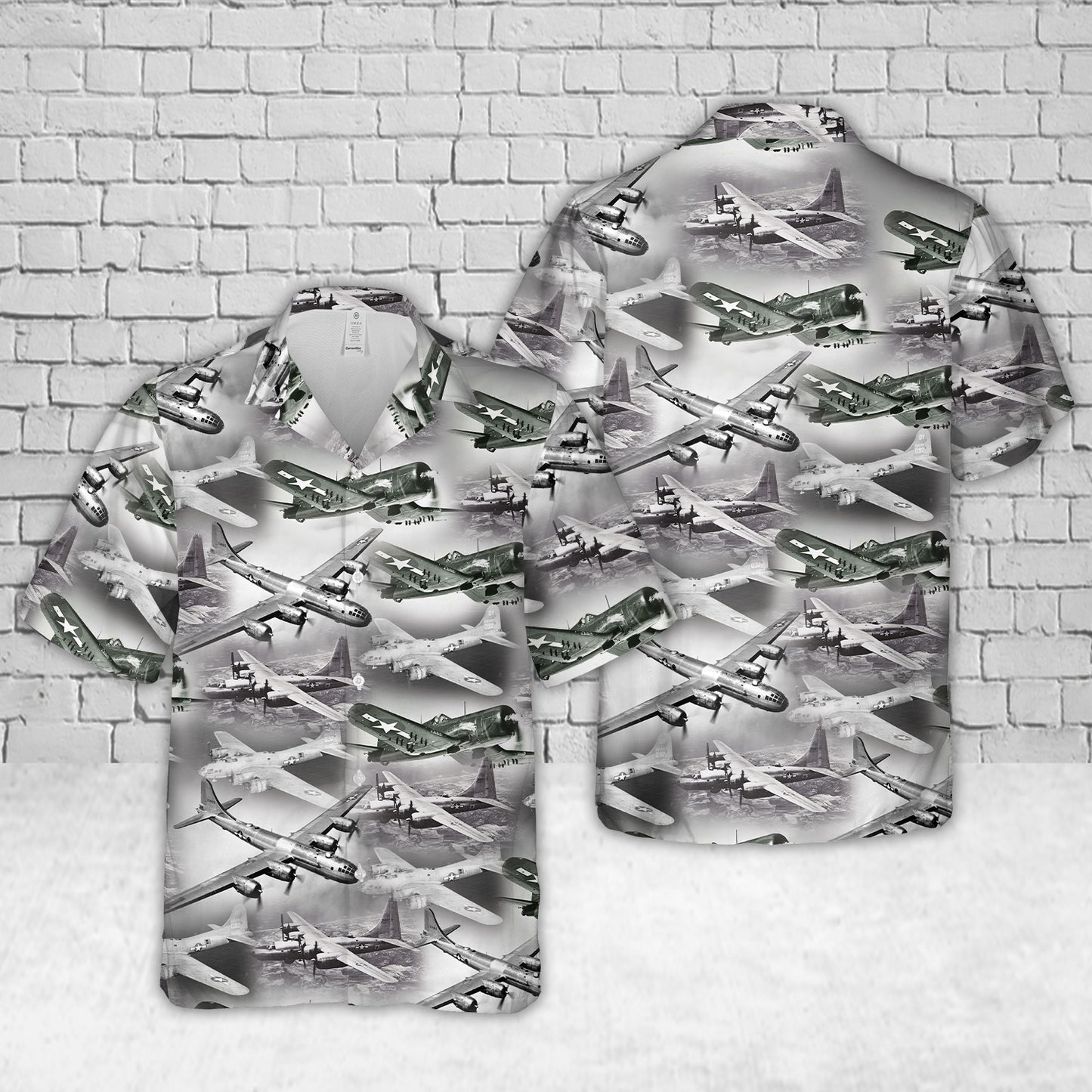 US College of Allied WWII Aircraft Hawaiian Shirt