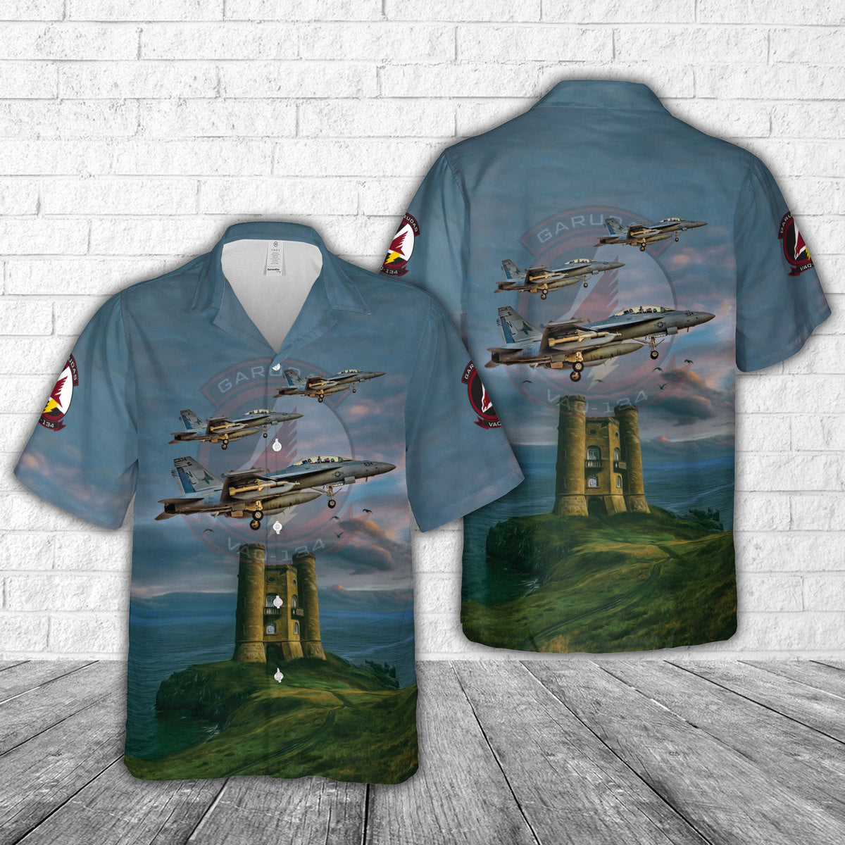 US Navy Boeing EA-18G Growler Of Electronic Attack Squadron 134 (VAQ-134) Hawaiian Shirt