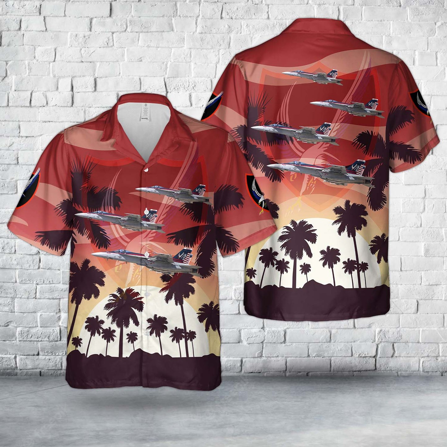 US Navy F/A-18E Super Hornet Of VFA-136 Knighthawks Hawaiian Shirt