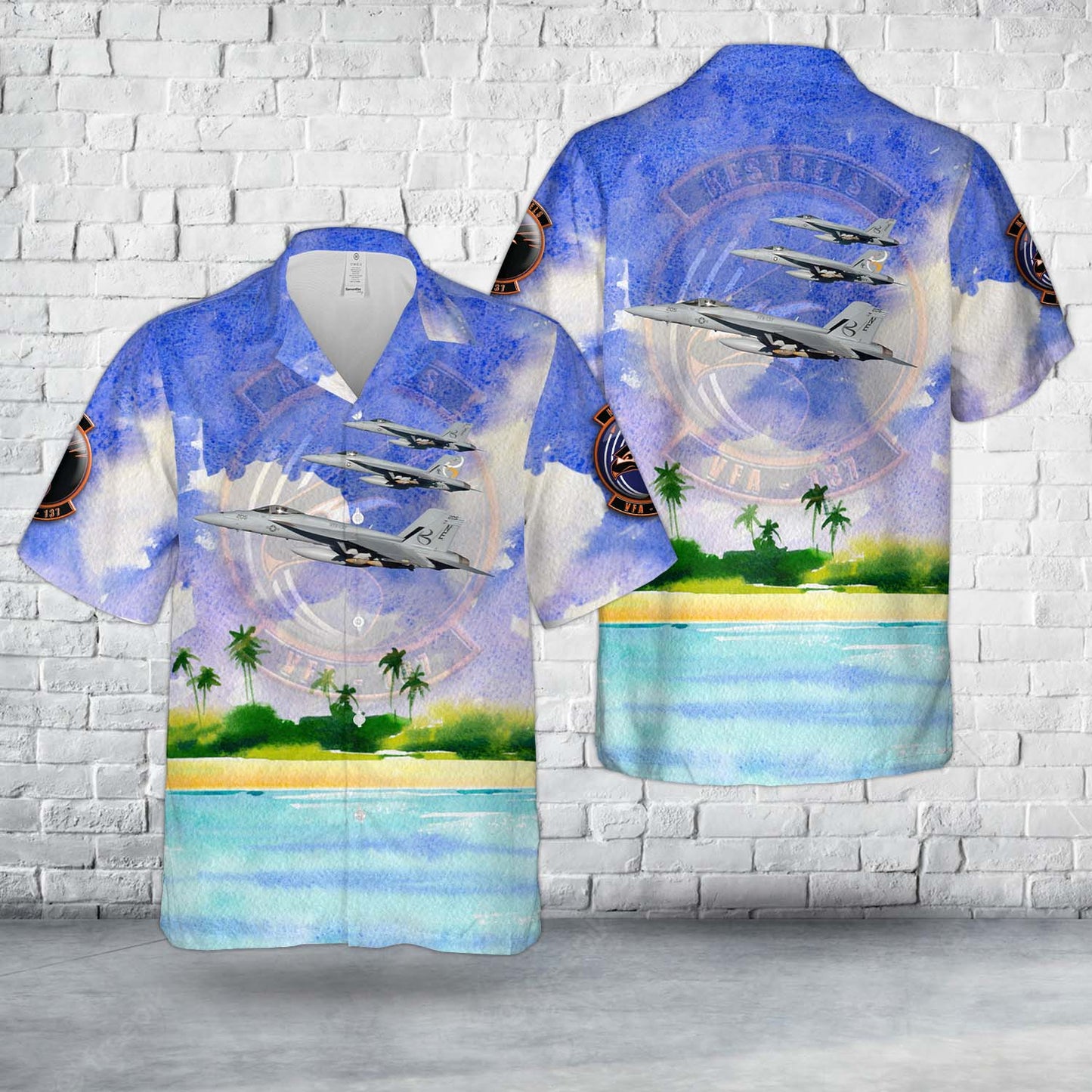 US Navy F/A-18E Super Hornet Of VFA-137 "Kestrels" Hawaiian Shirt