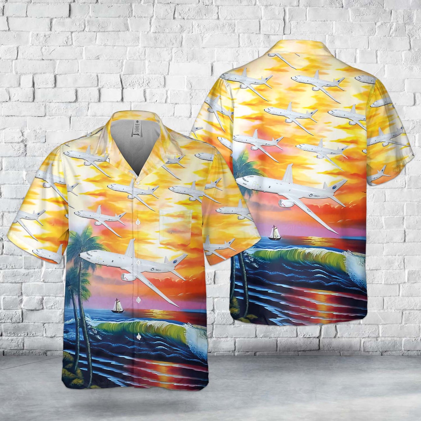 US Navy Fleet Support Team P-8 Poseidon Pocket Hawaiian Shirt