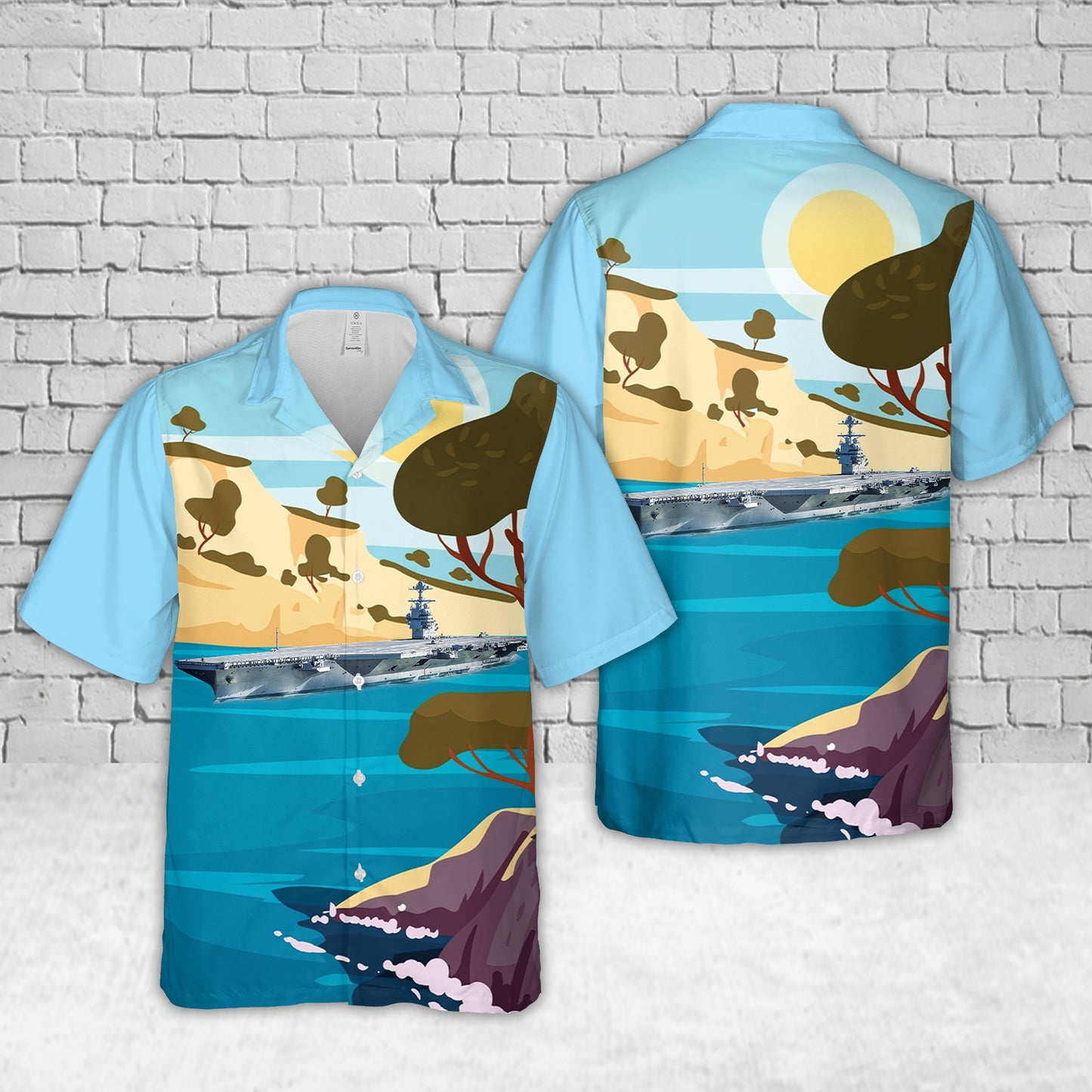 US Navy Gerald R. Ford-class aircraft carrier Hawaiian Shirt
