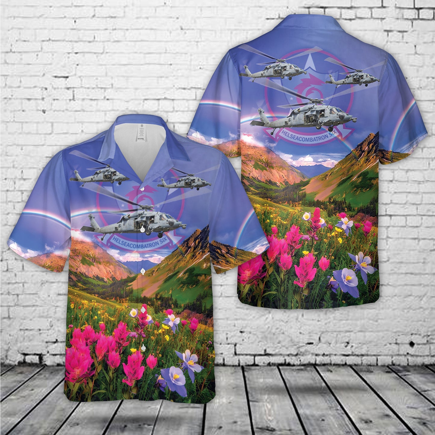 US Navy Helicopter Sea Combat Squadron SIX (HSC-6) MH-60S Seahawk Hawaiian Shirt