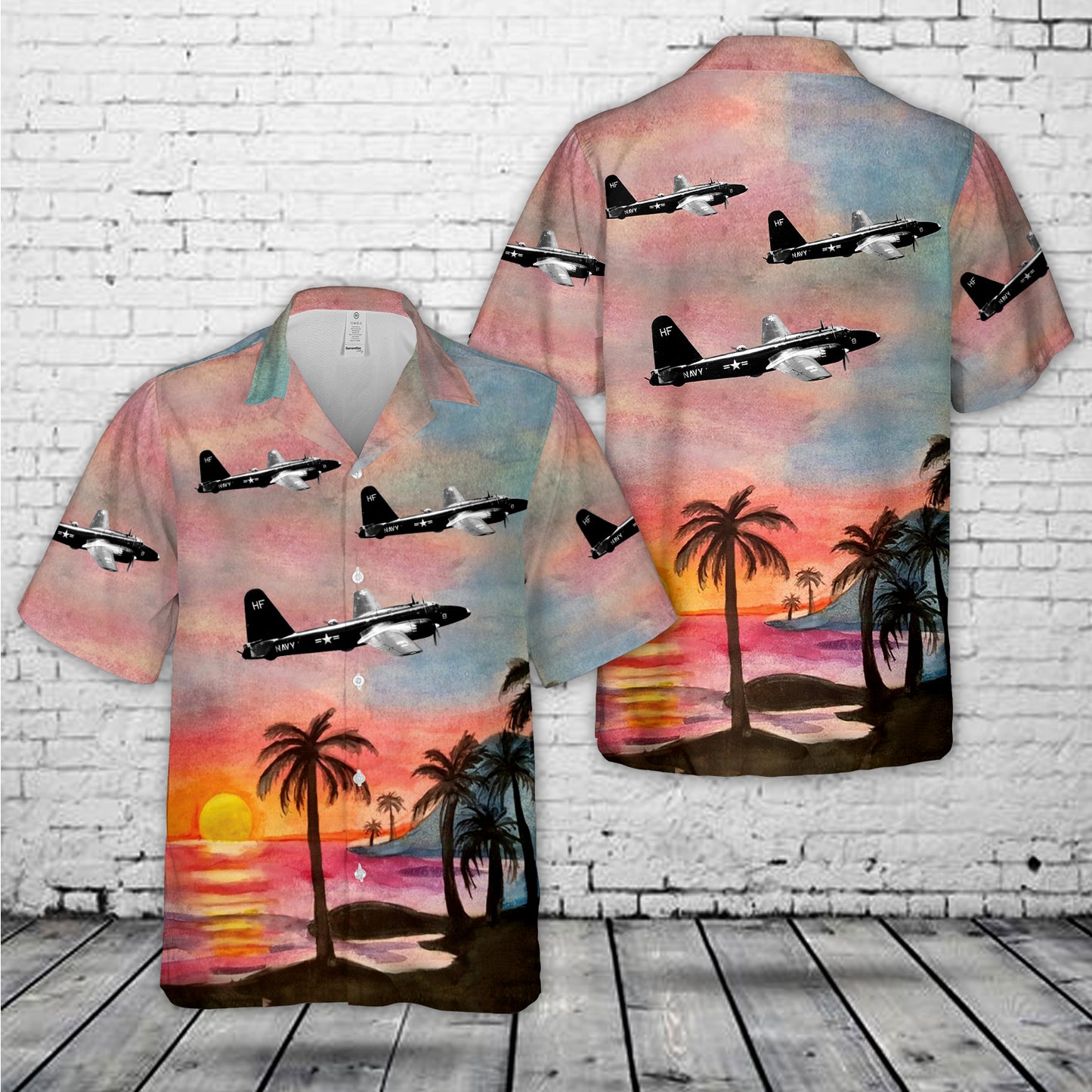 US Navy Lockheed P2V-2 Neptune of patrol squadron VP-18 Flying Phantoms Hawaiian Shirt