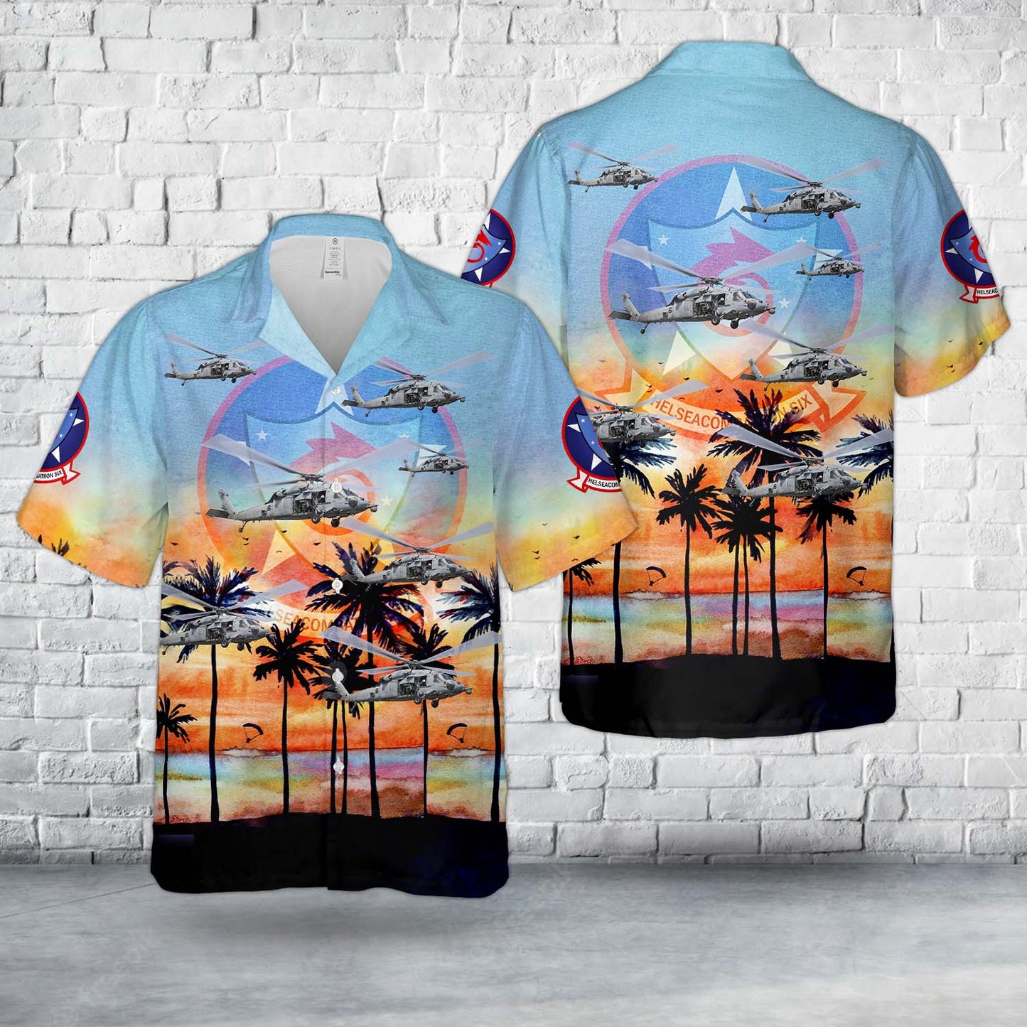 US Navy MH-60S Seahawk Of Helicopter Sea Combat Squadron SIX (HSC-6) Indians Hawaiian Shirt