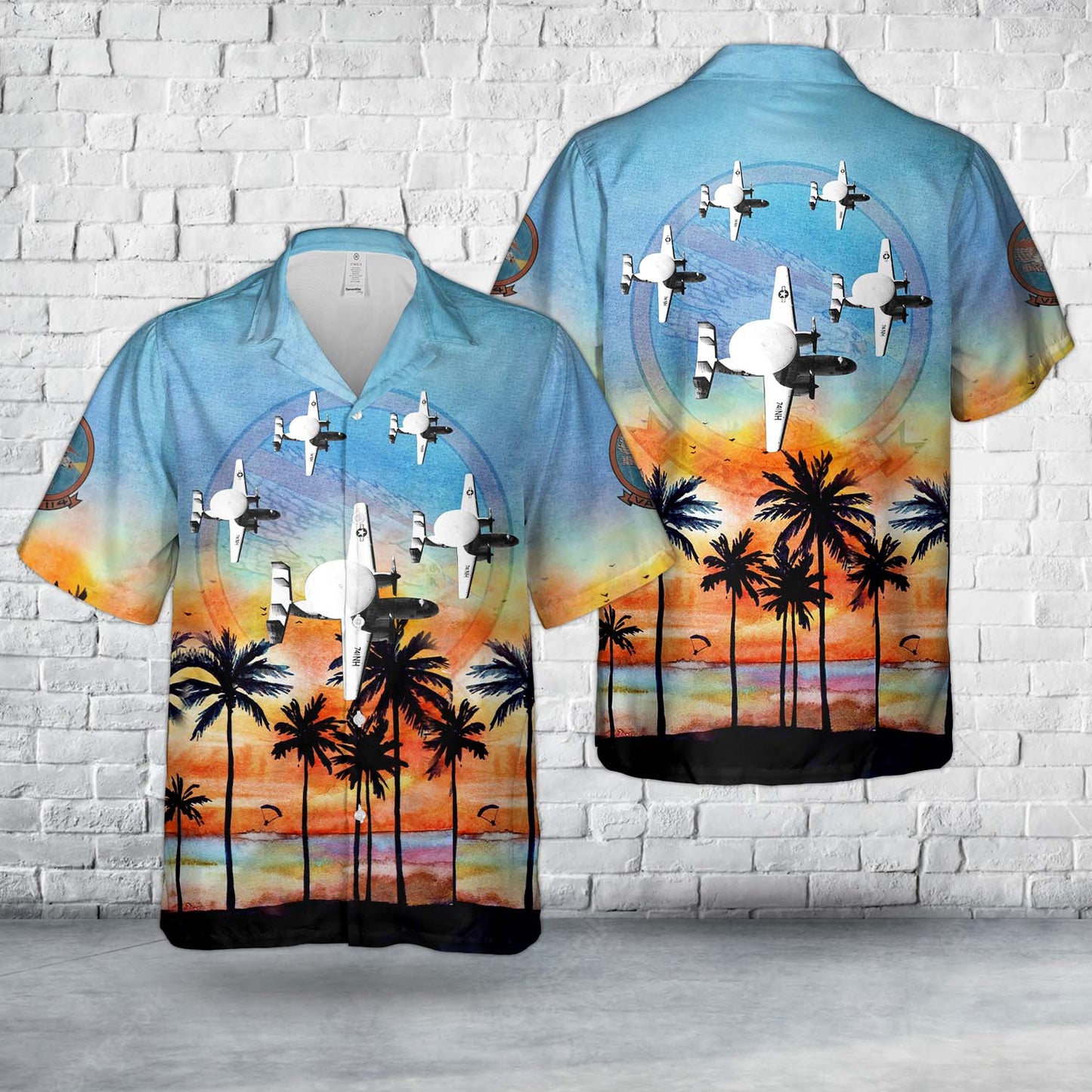 US Navy Northrop Grumman E-2 Hawkeye 741NH VAW-114 Hawaiian Shirt