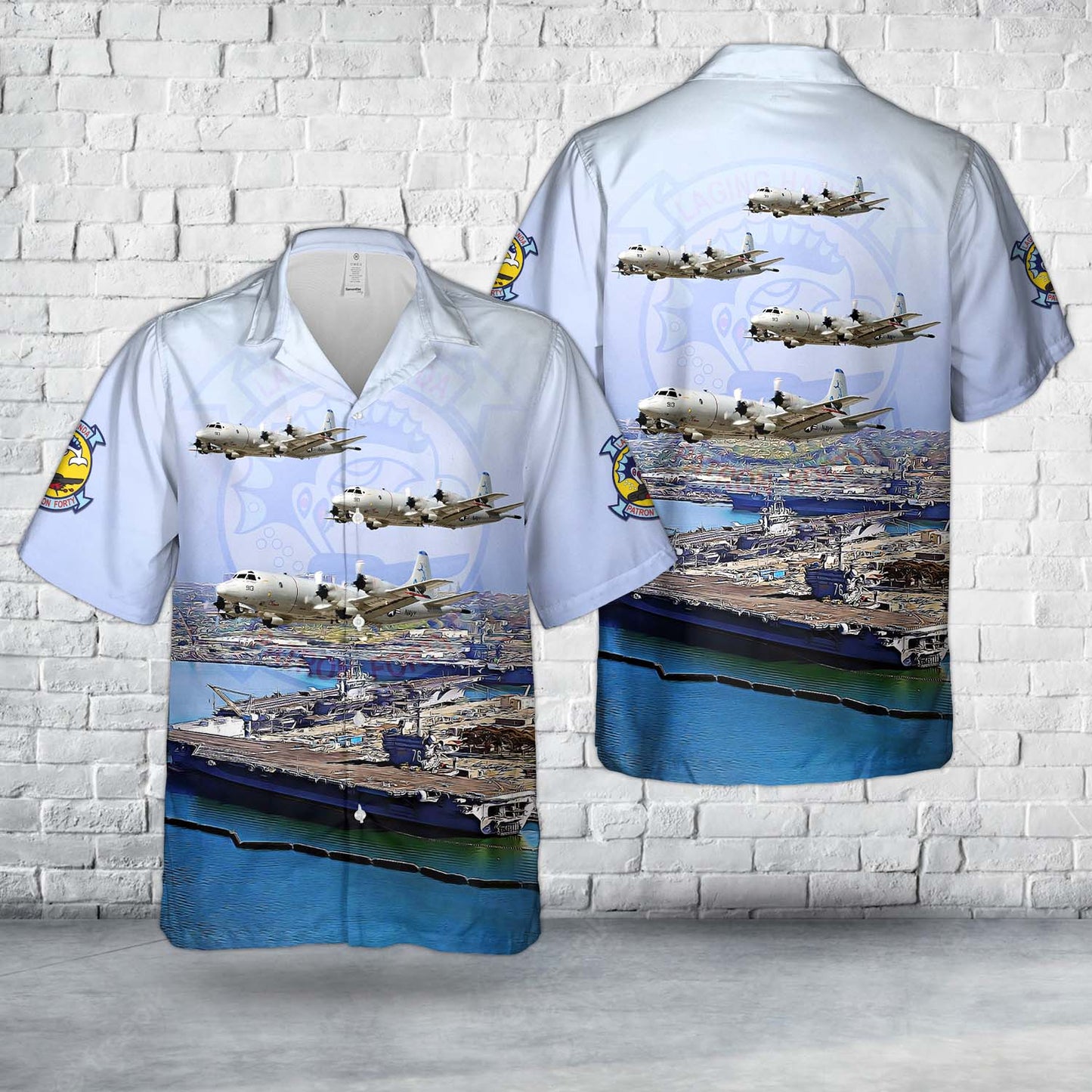 US Navy P-3C "Orion" VP-40 (1951-present) Fighting Marlins Hawaiian Shirt