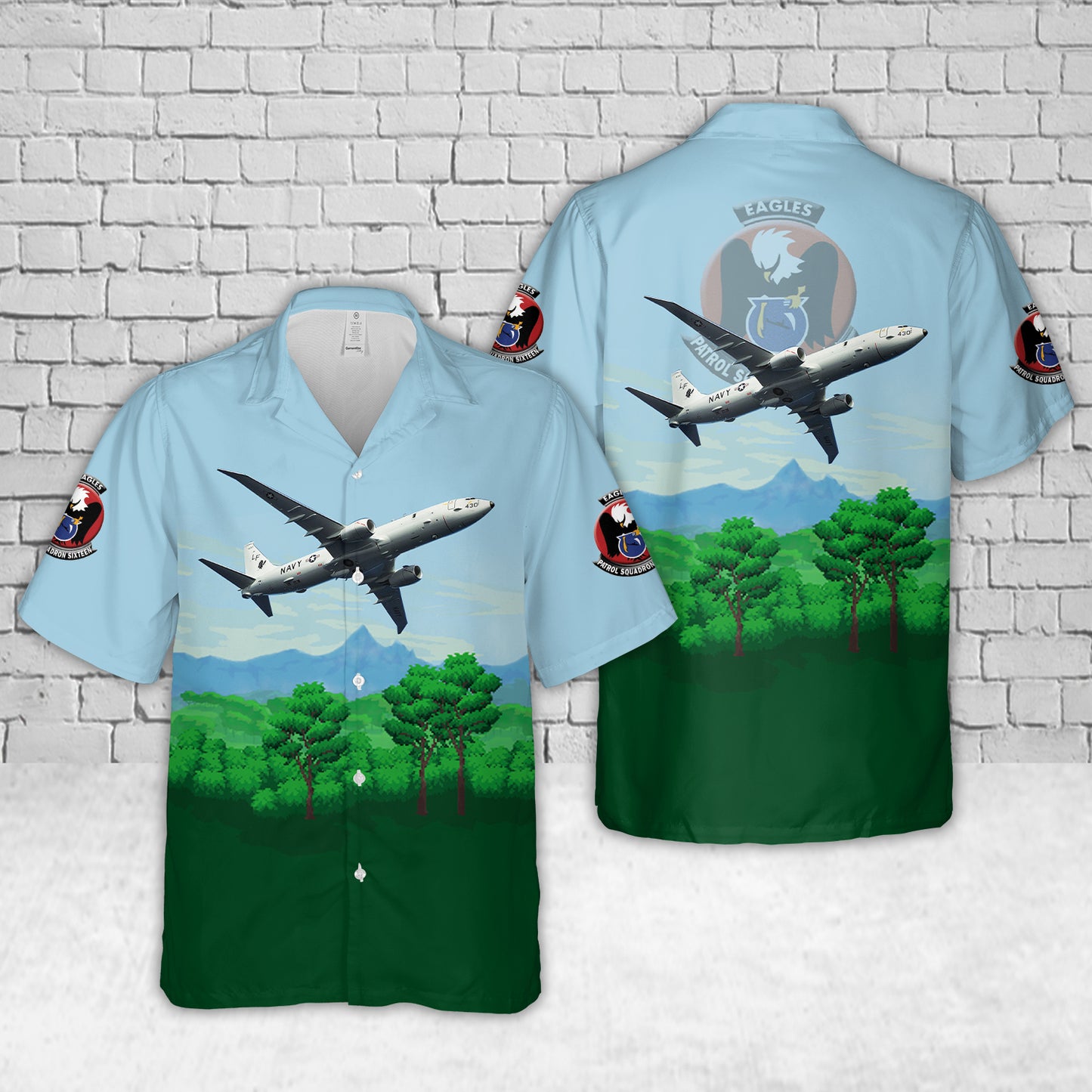 US Navy P-8A Poseidon Of Patrol Squadron (VP) 16 Hawaiian Shirt